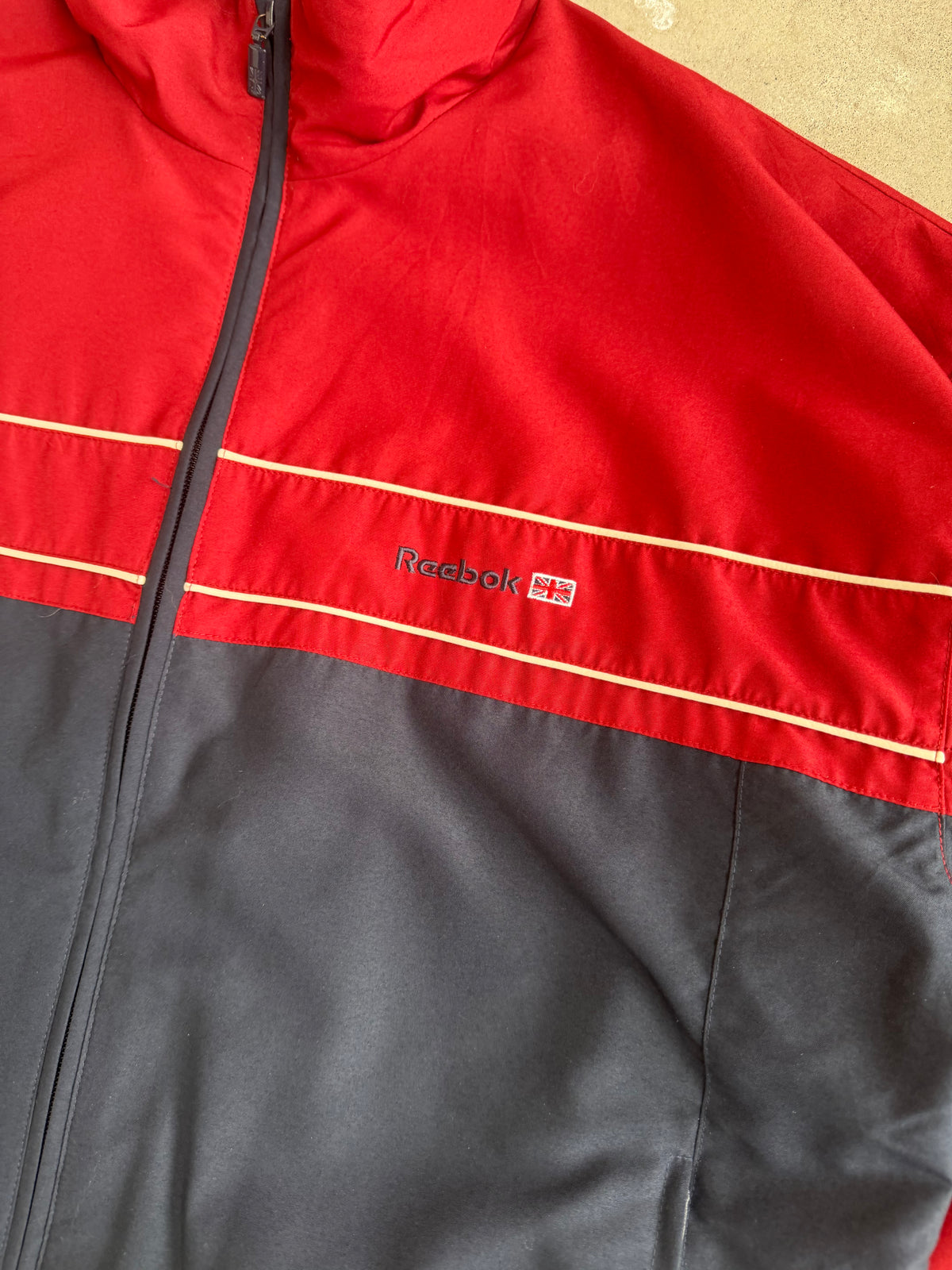 Maroon + Navy Reebok Spray Jacket - S