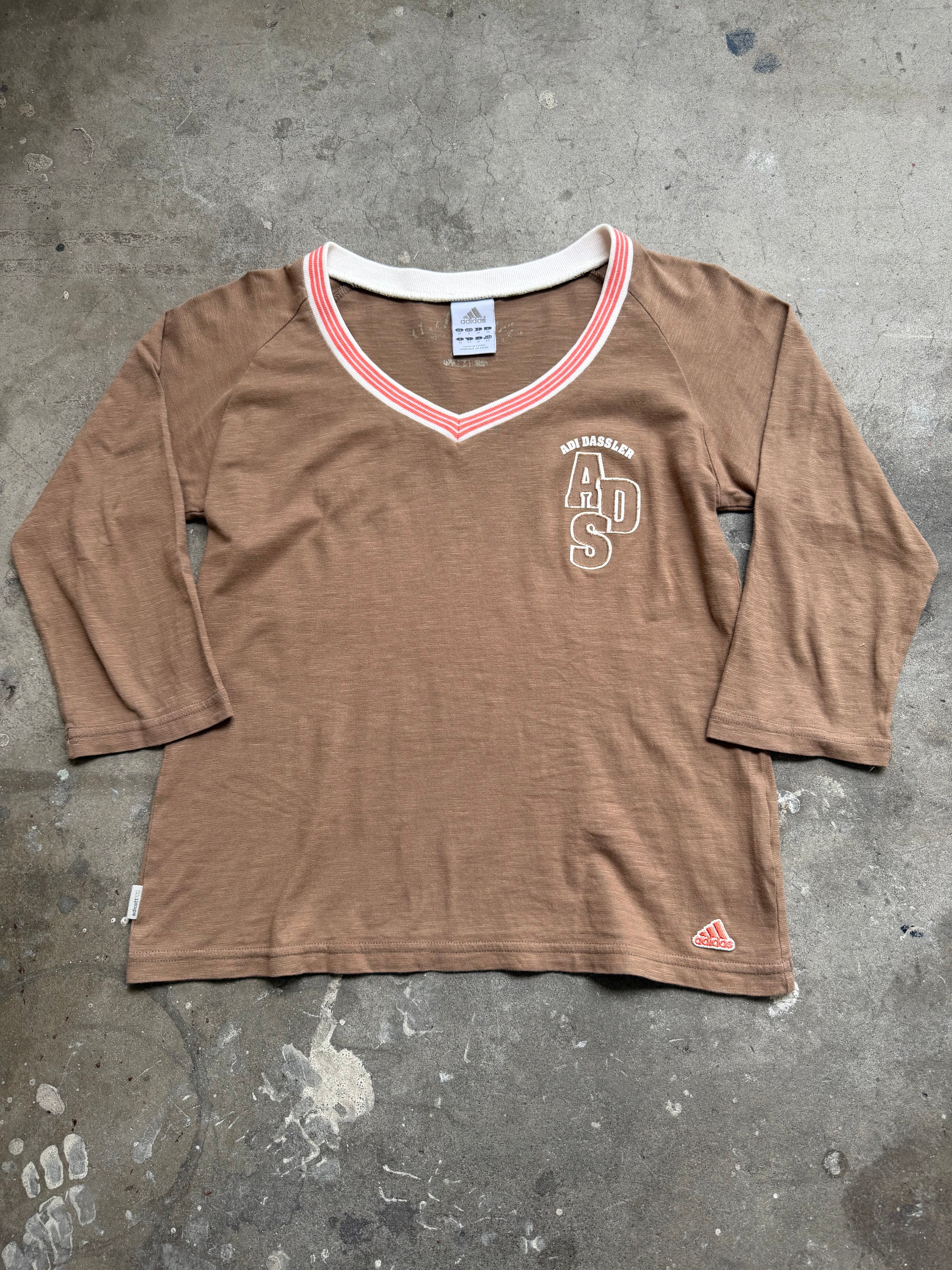 Brown Adidas 3/4 Sleeve - S
