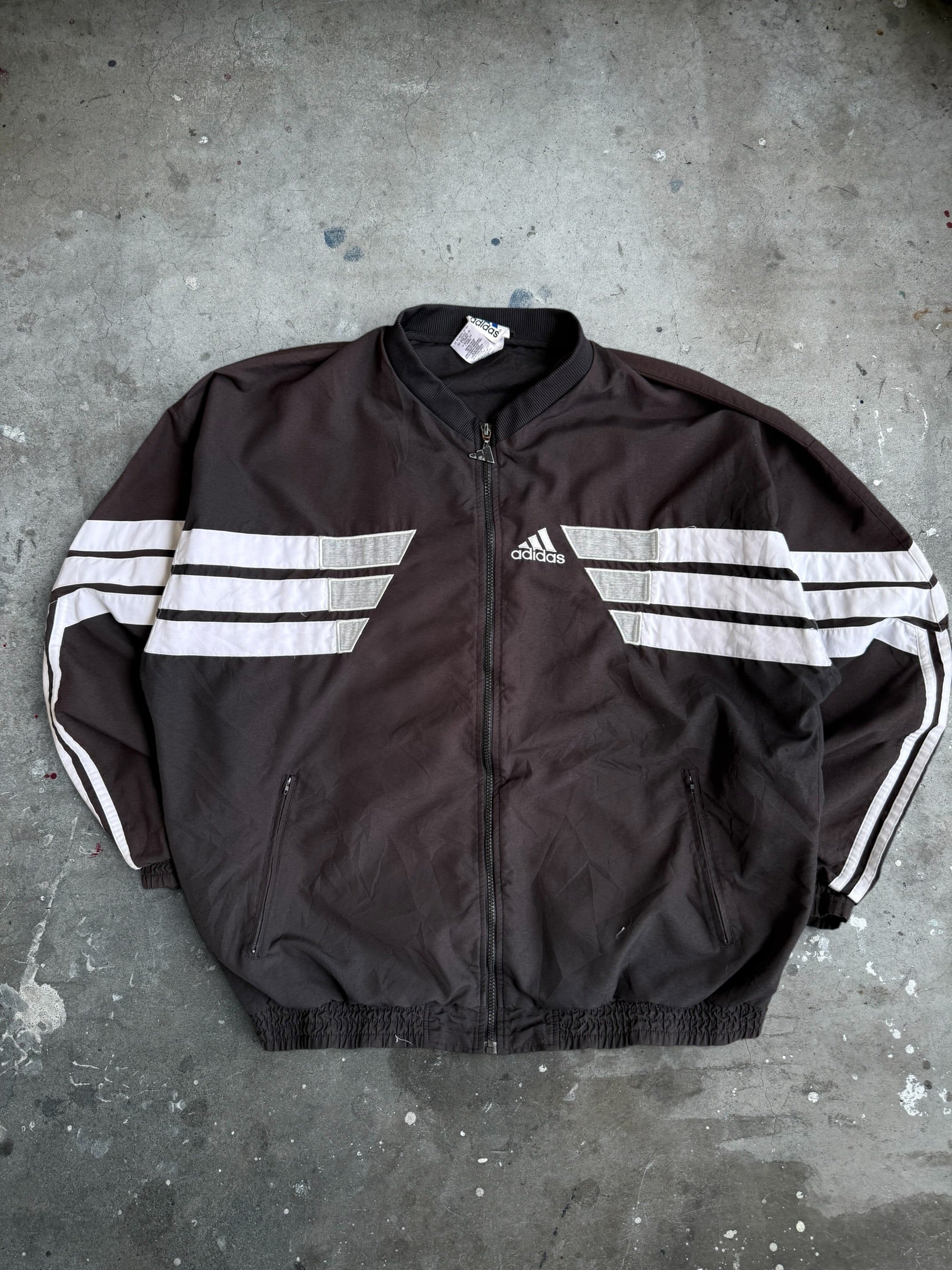 Black Striped Adidas Spray Jacket - XL