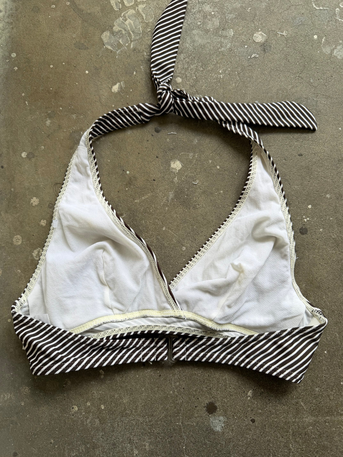 Tommy Hilfiger Brown Striped Bikini Top