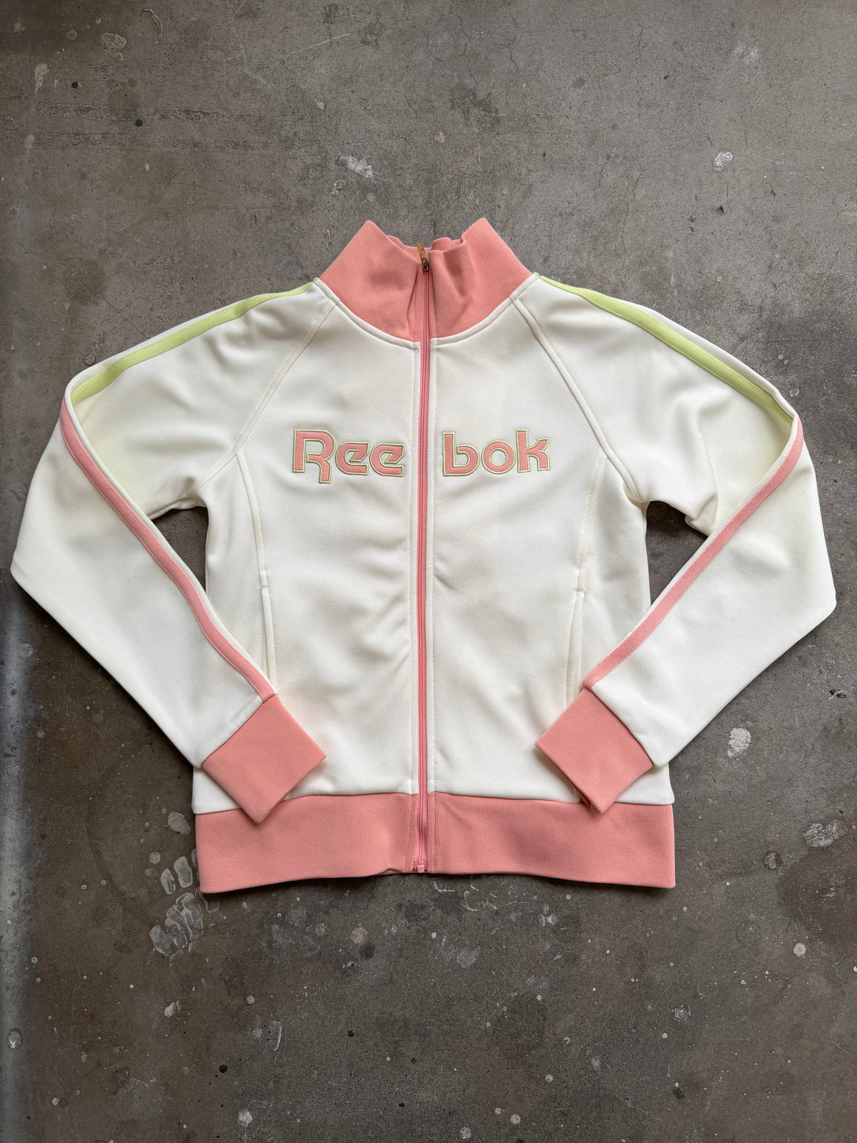Cream Reebok Spellout Track Jacket