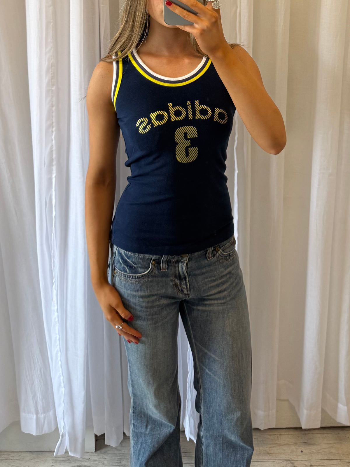 Navy Adidas “3” Tank