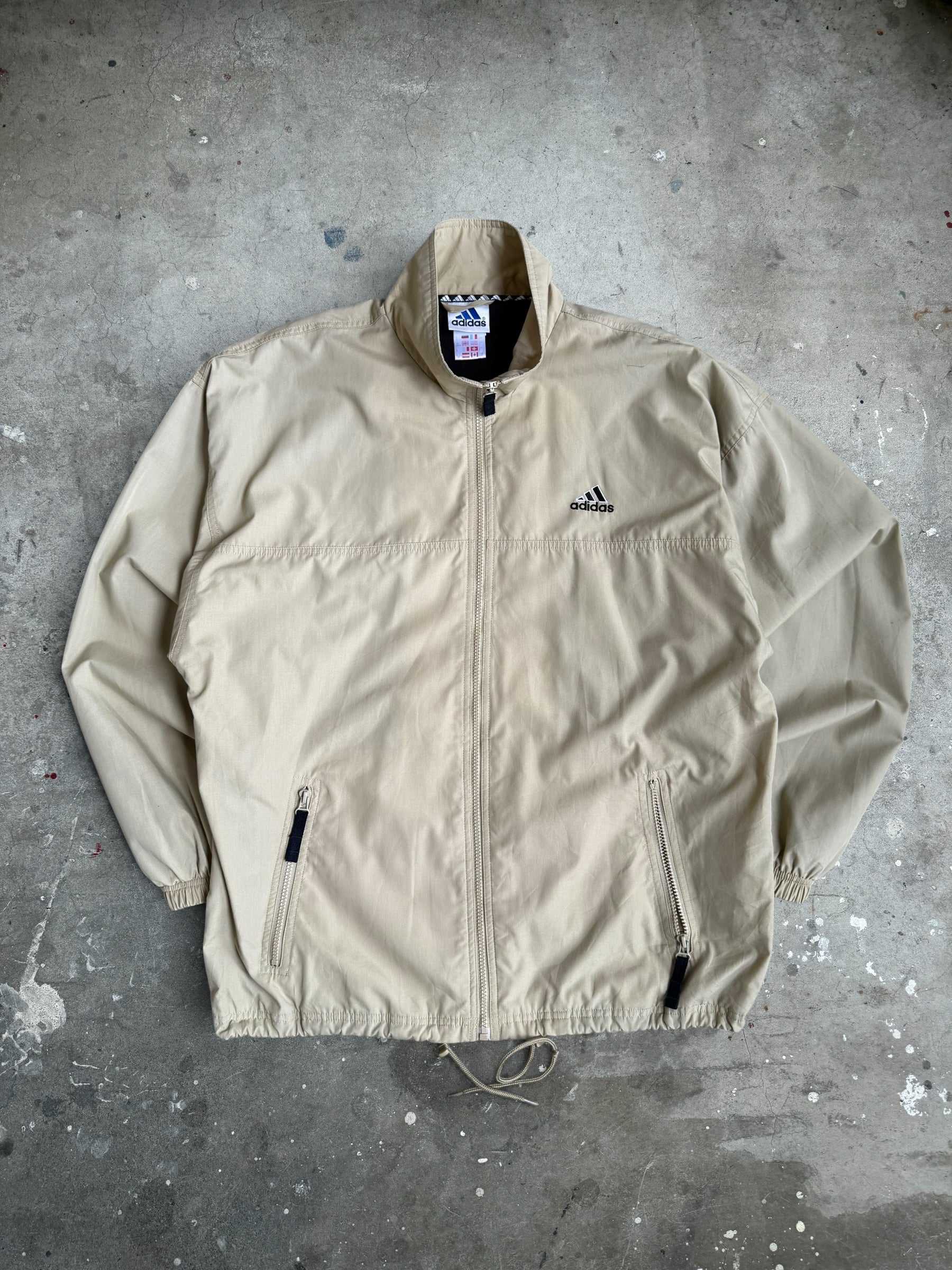 Beige Adidas Spray Jacket - XL