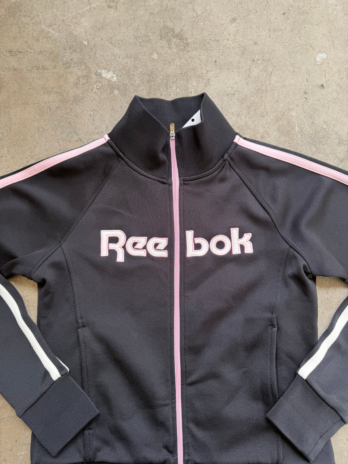 Black Reebok Spellout Track Jacket