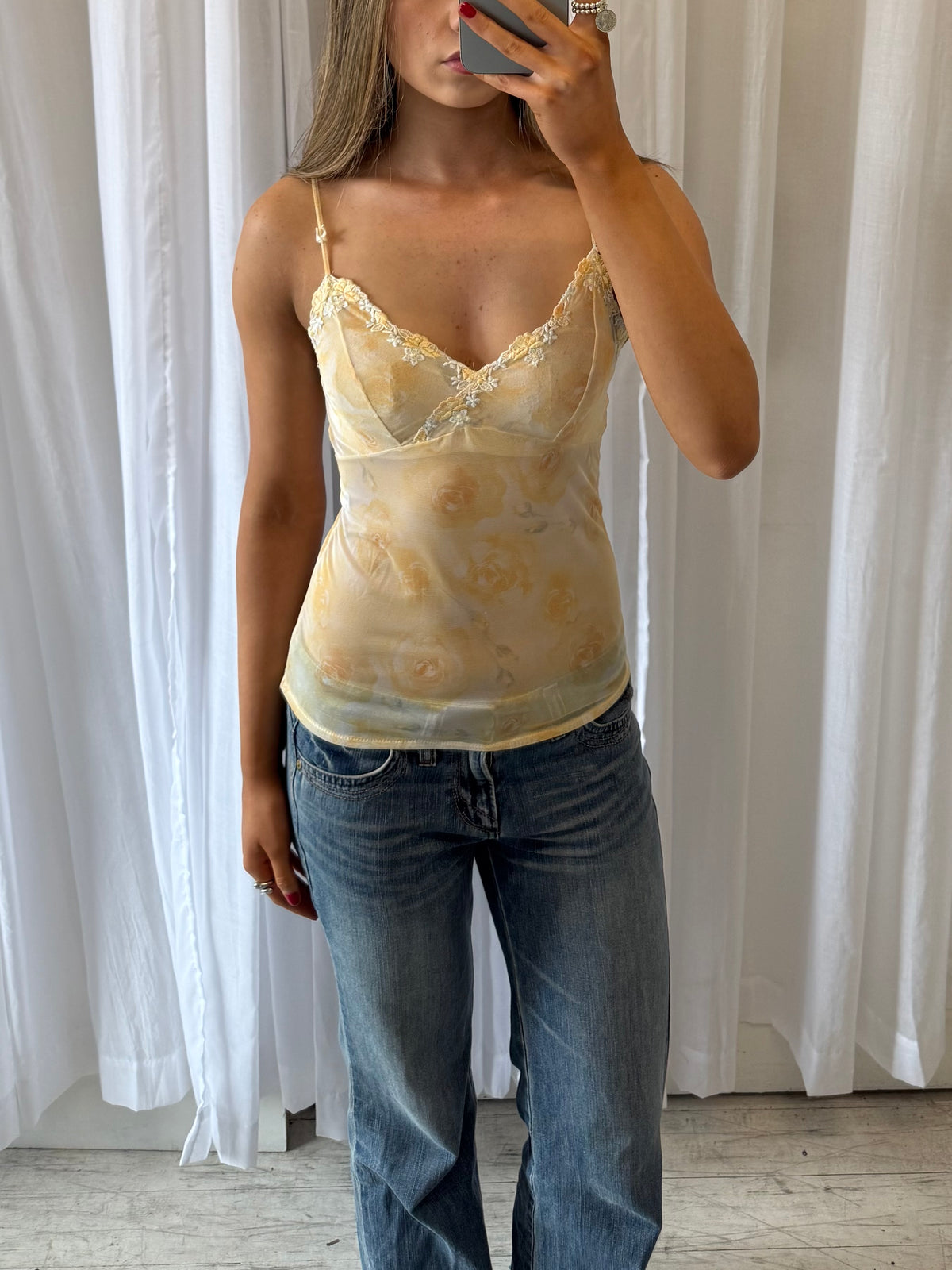 Sheer Floral Printed Cami