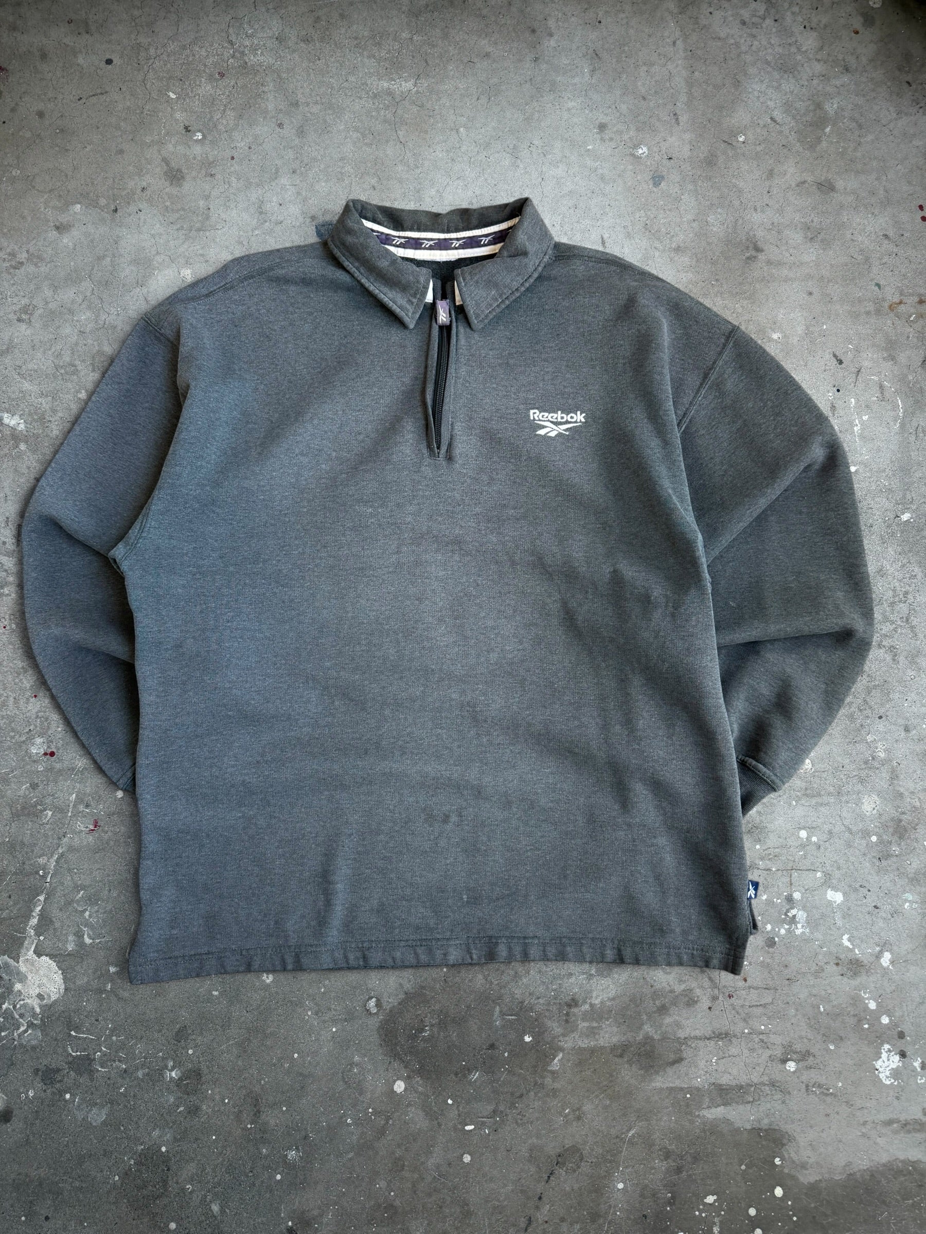 Charcoal Reebok Quarter zip - M