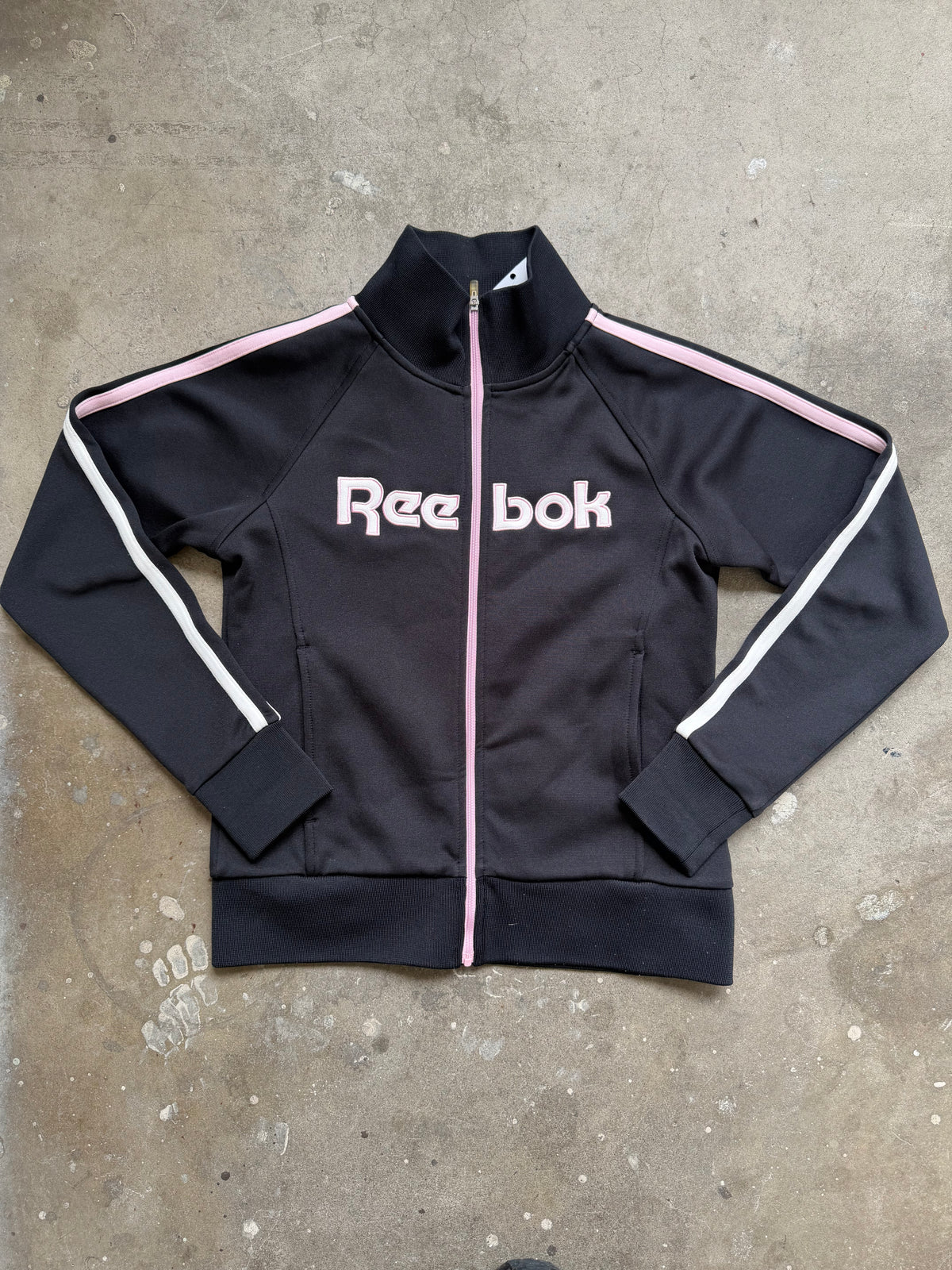 Black Reebok Spellout Track Jacket
