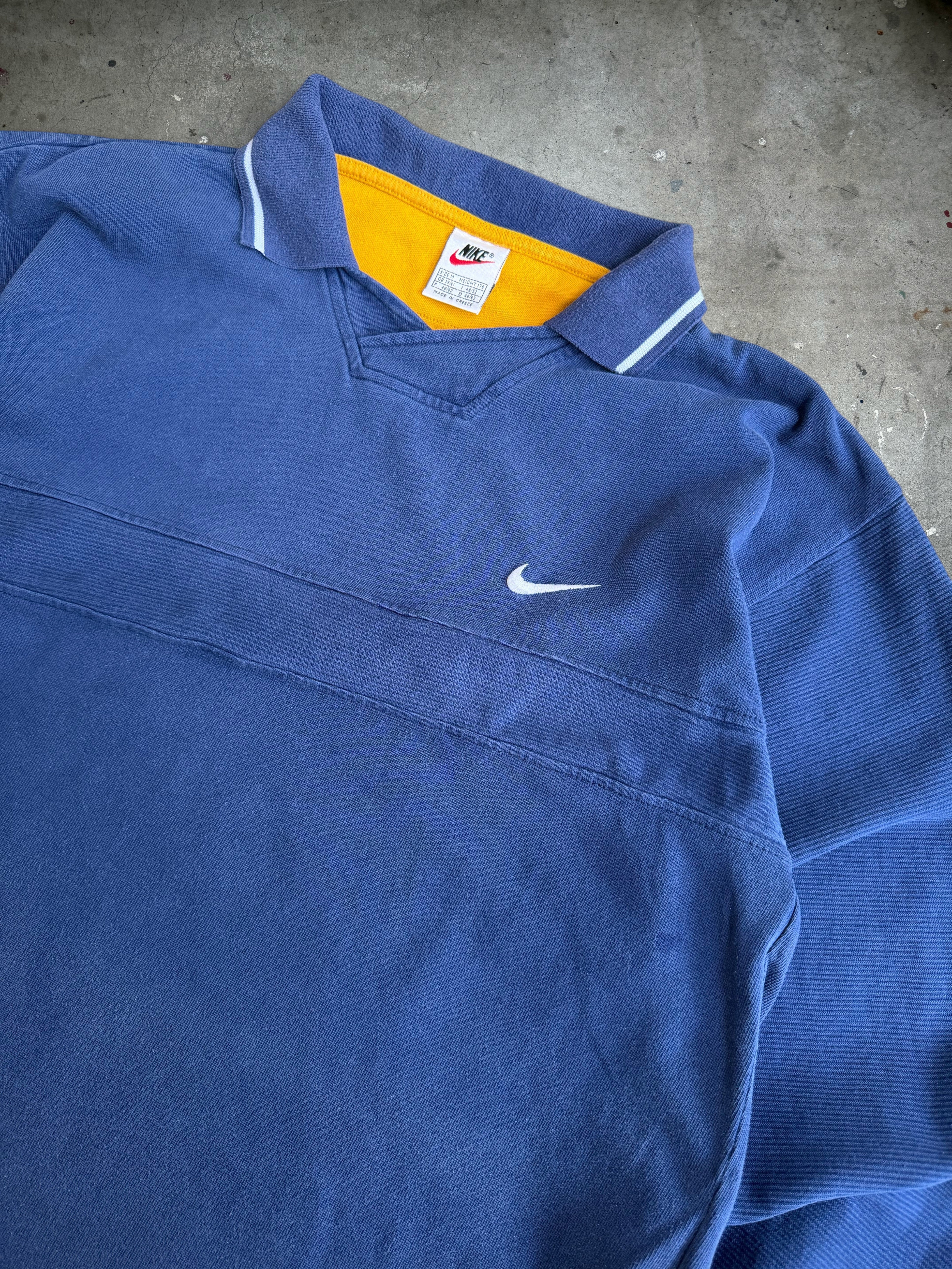 Navy Nike Collared Jumper - M