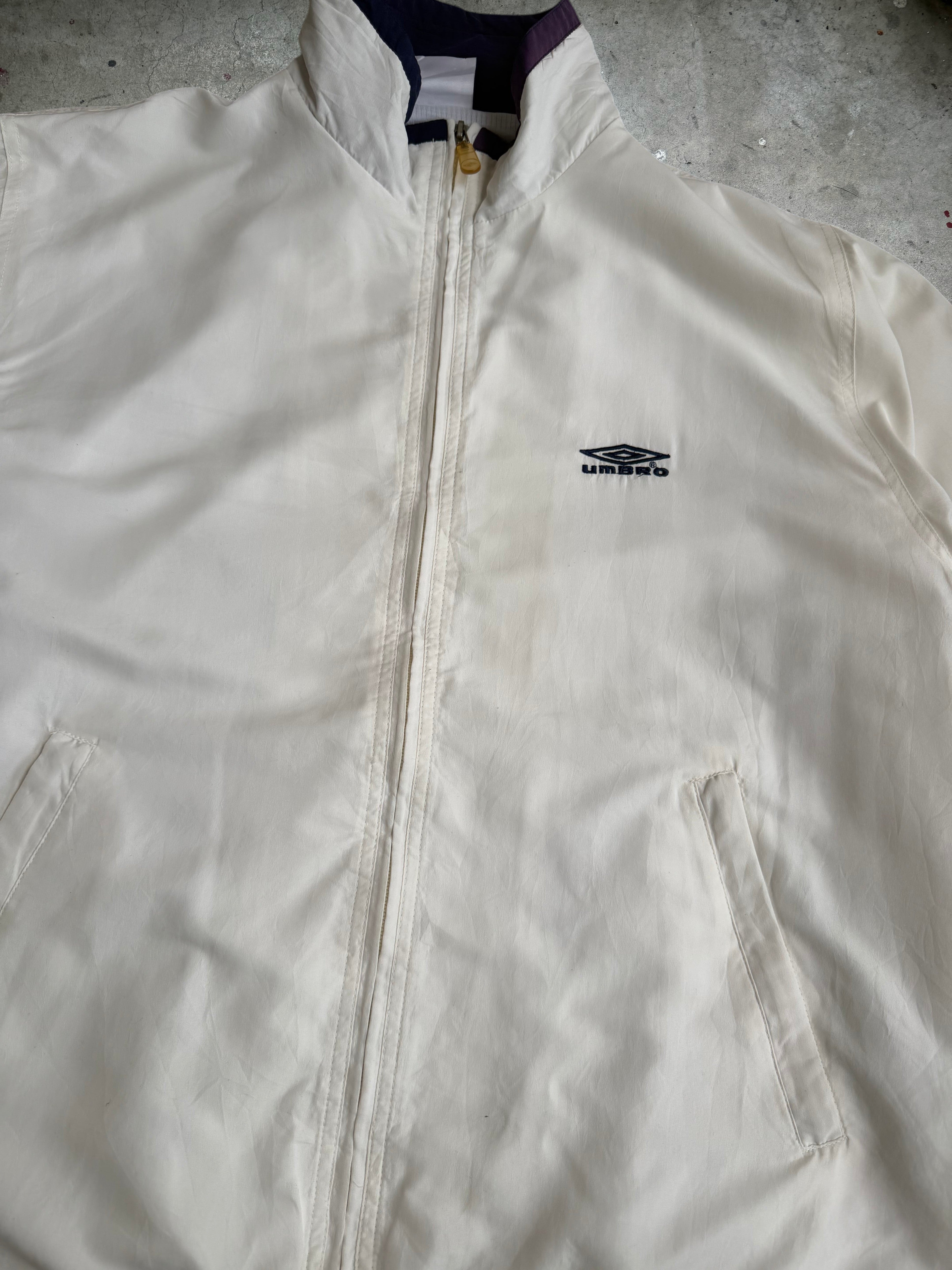White Umbro Spray Jacket - L