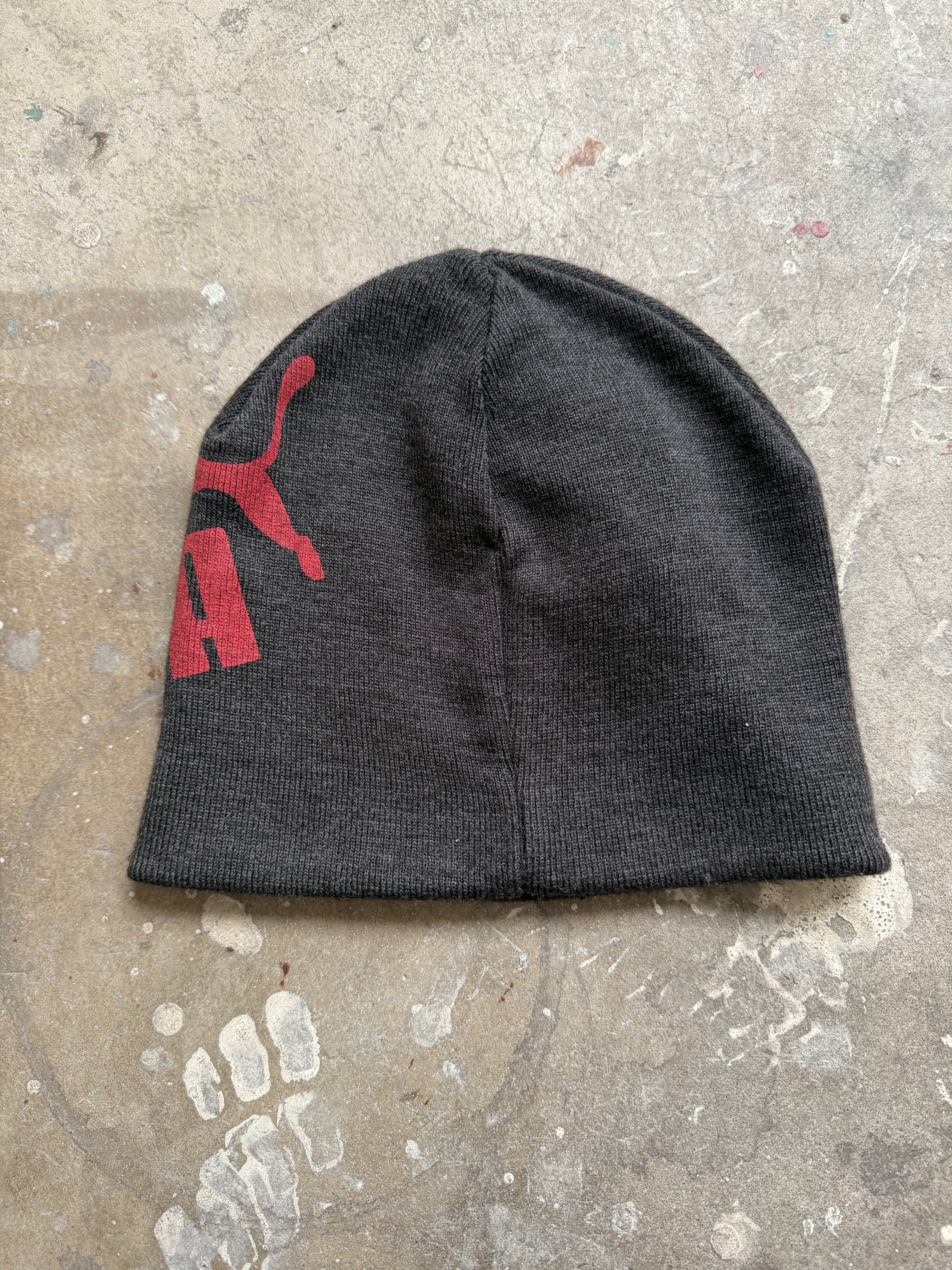 Dark Grey & Red Puma Beanie