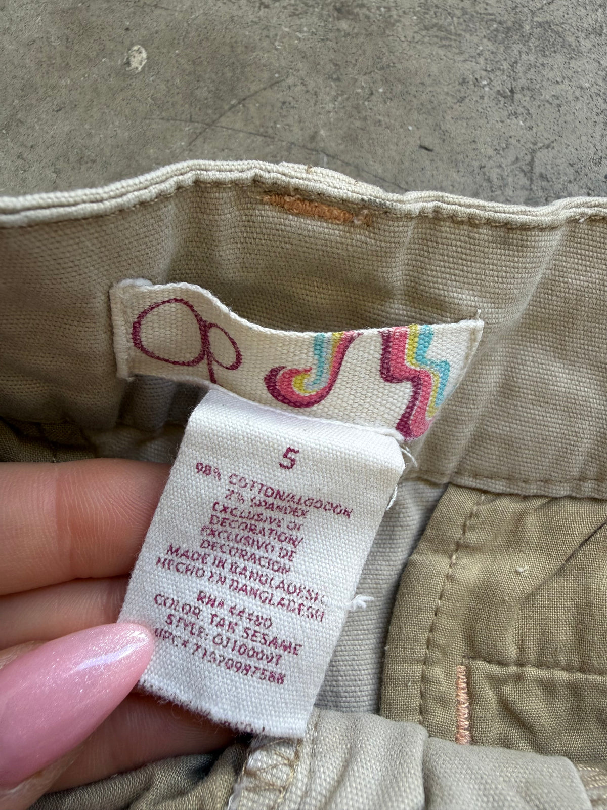 Beige Low Rise Shorts