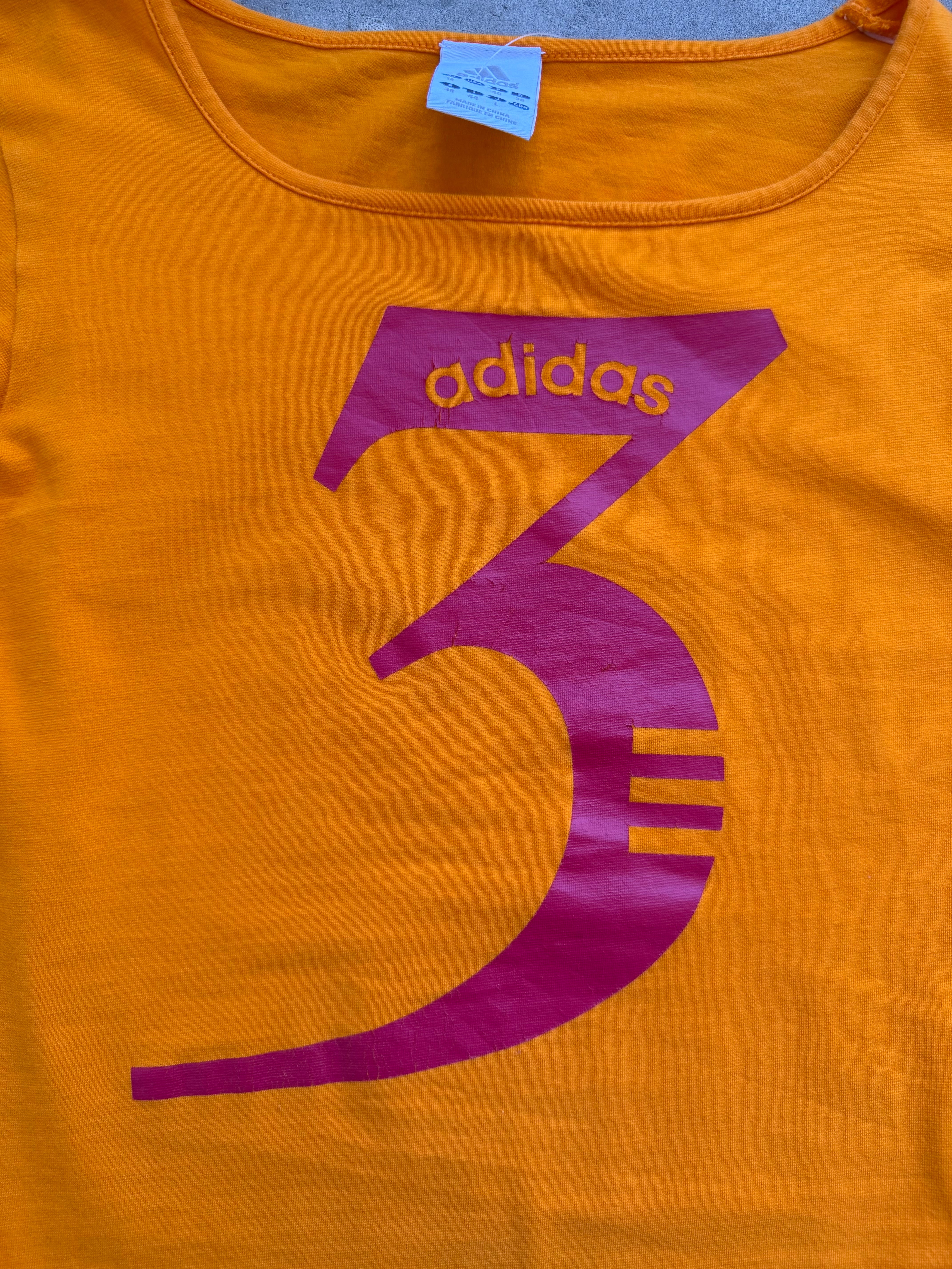 Adidas “3” Orange Long Sleeve - L
