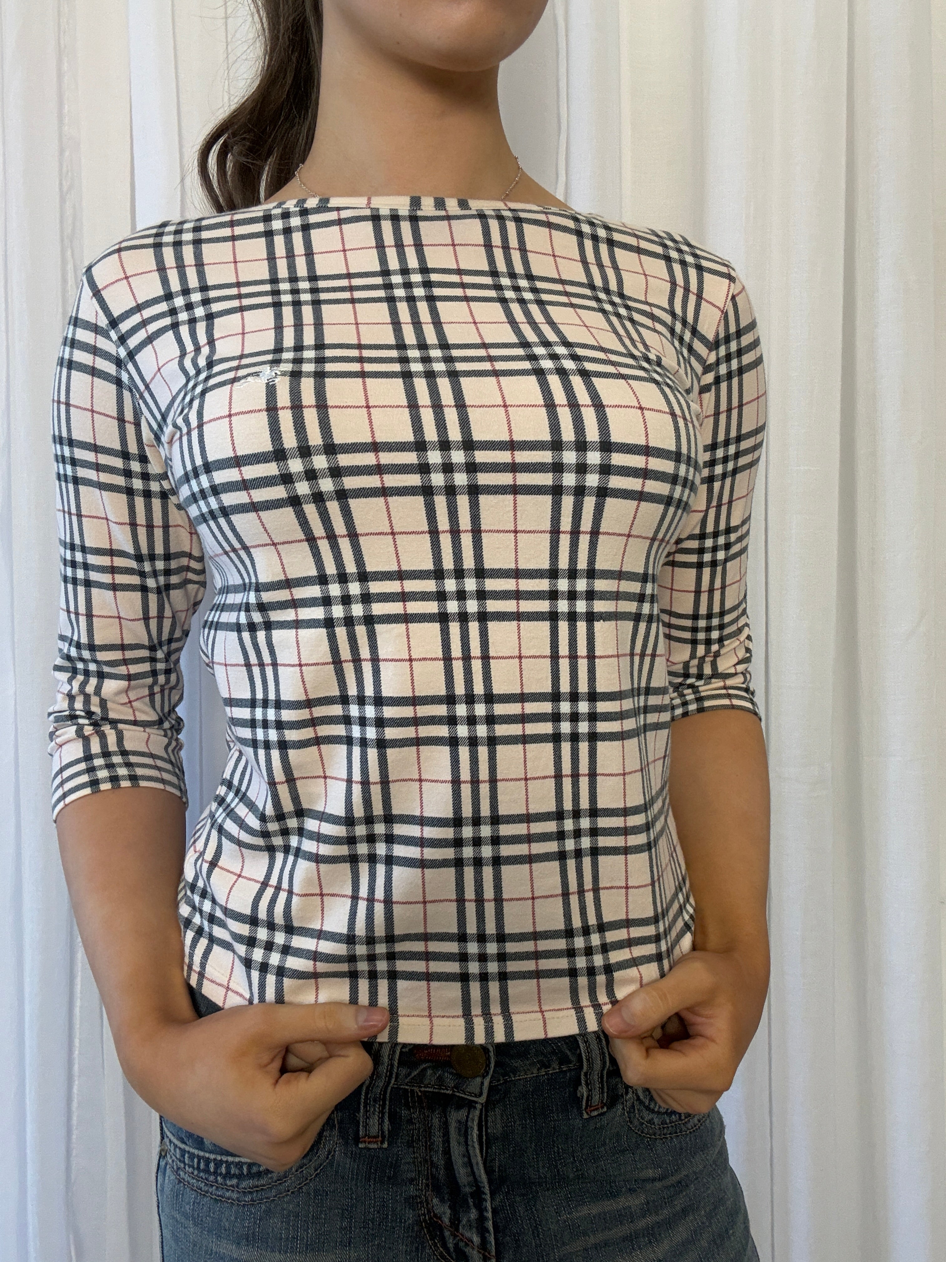 Burberry 3/4 Sleeve Top - S