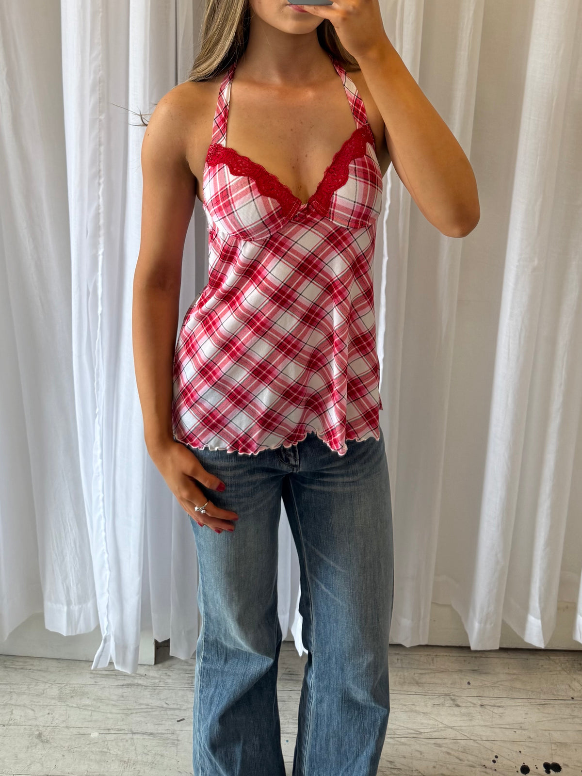 Red Checkered Halter