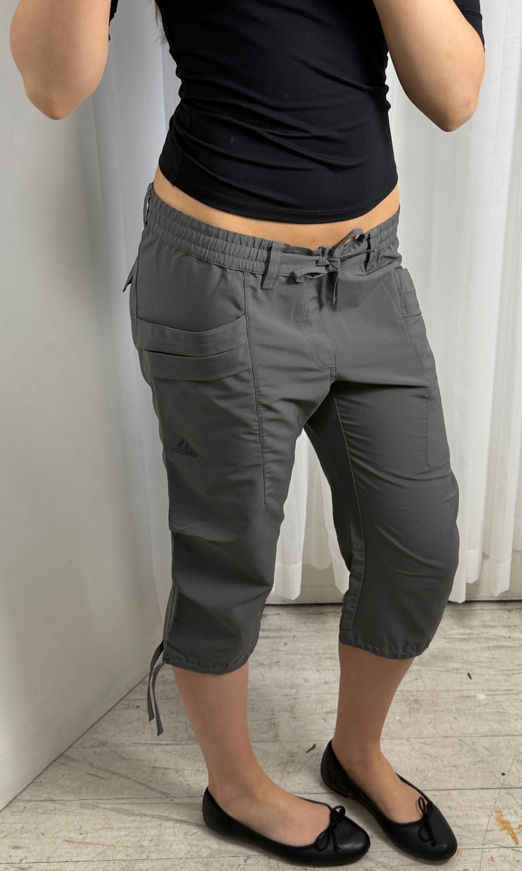 Grey Cargo Adidas Capri - S