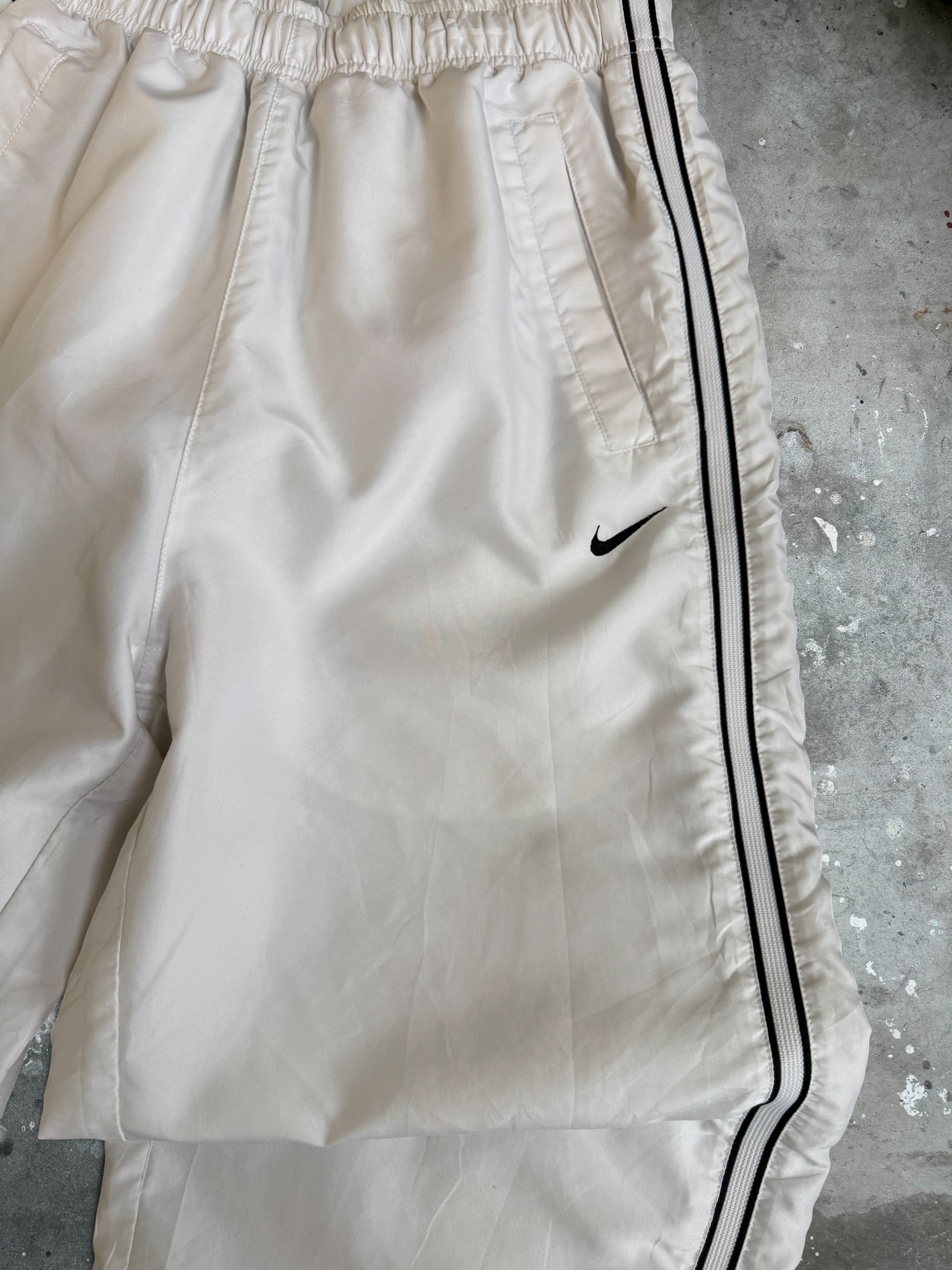 White Nike Trackpants - M