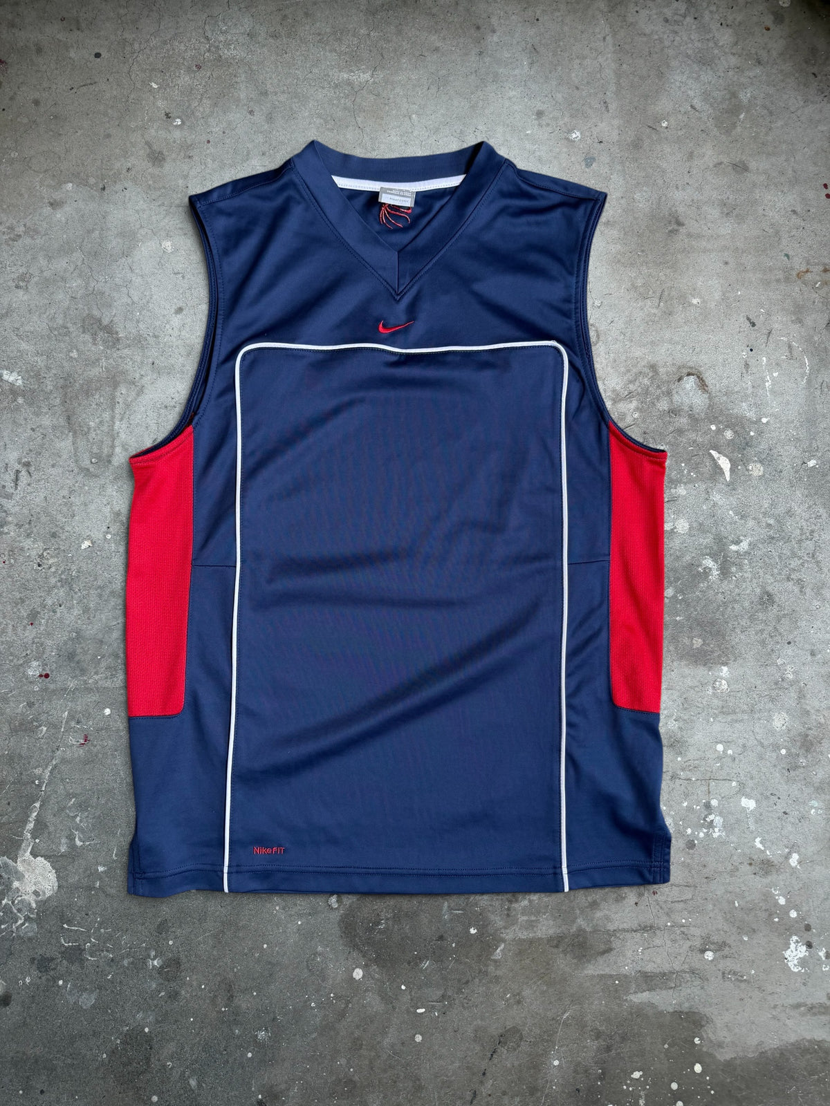 Navy + Red Nike Singlet - L