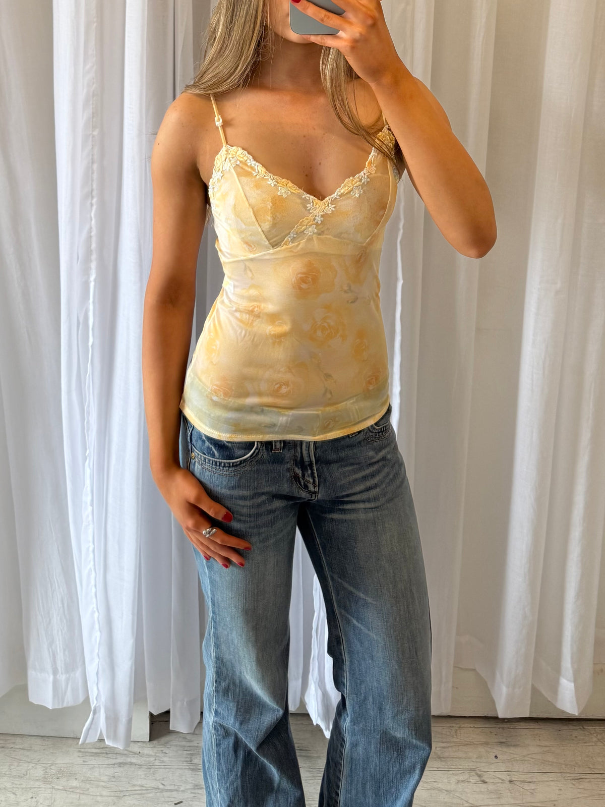 Sheer Floral Printed Cami