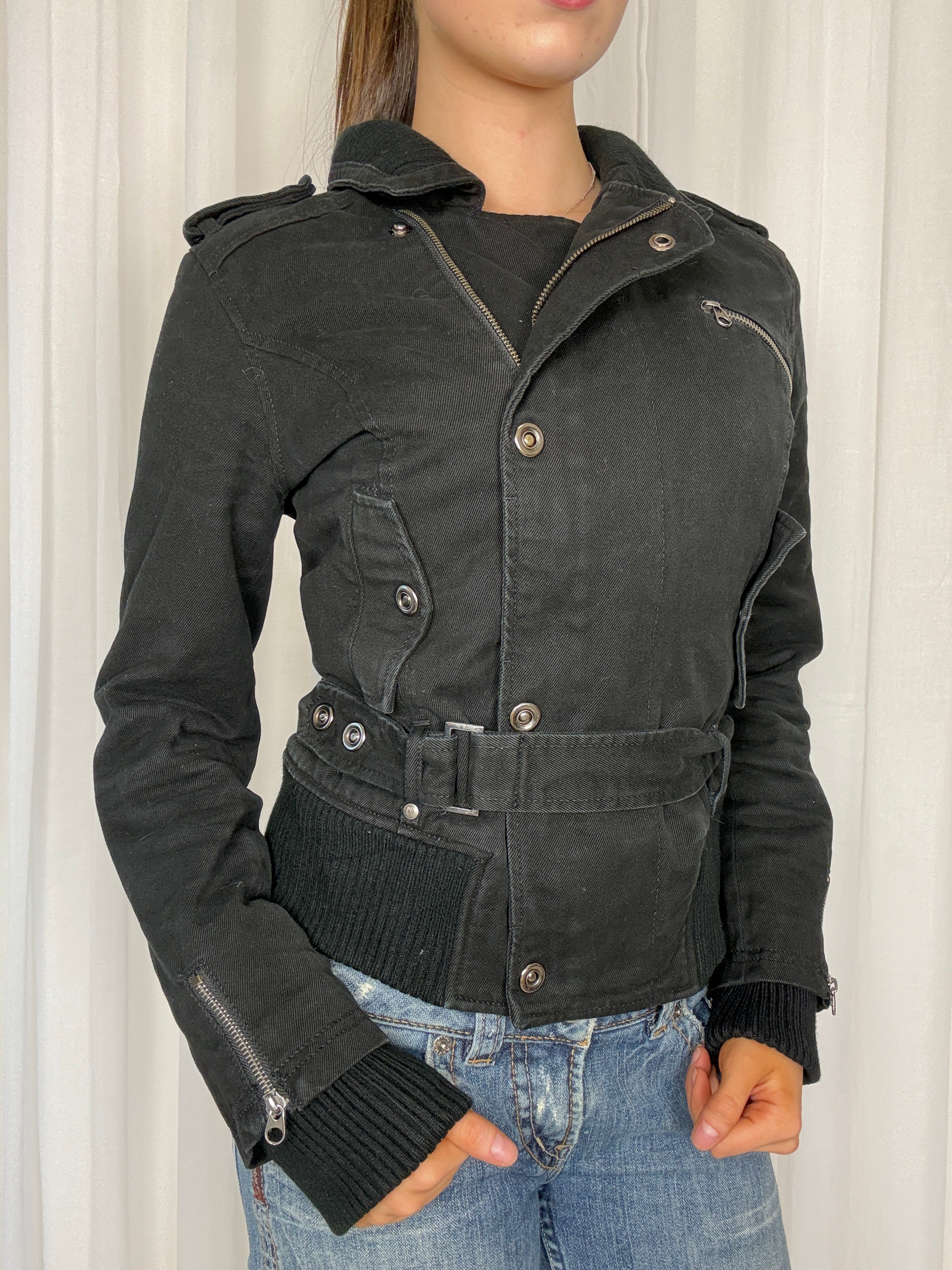 Black Zip Up Jacket - M