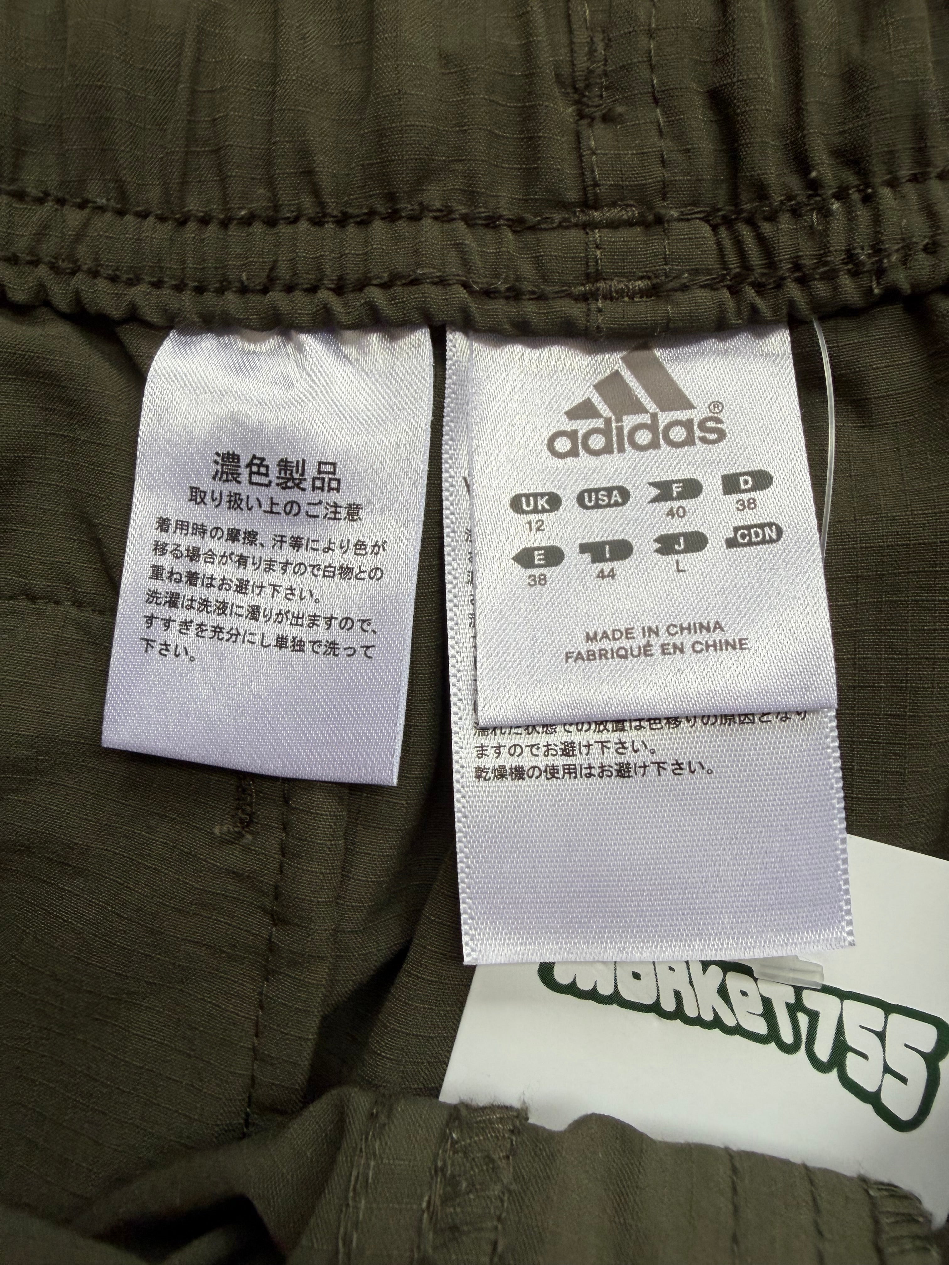 Khaki with Pink Adidas Cargo Capri - L