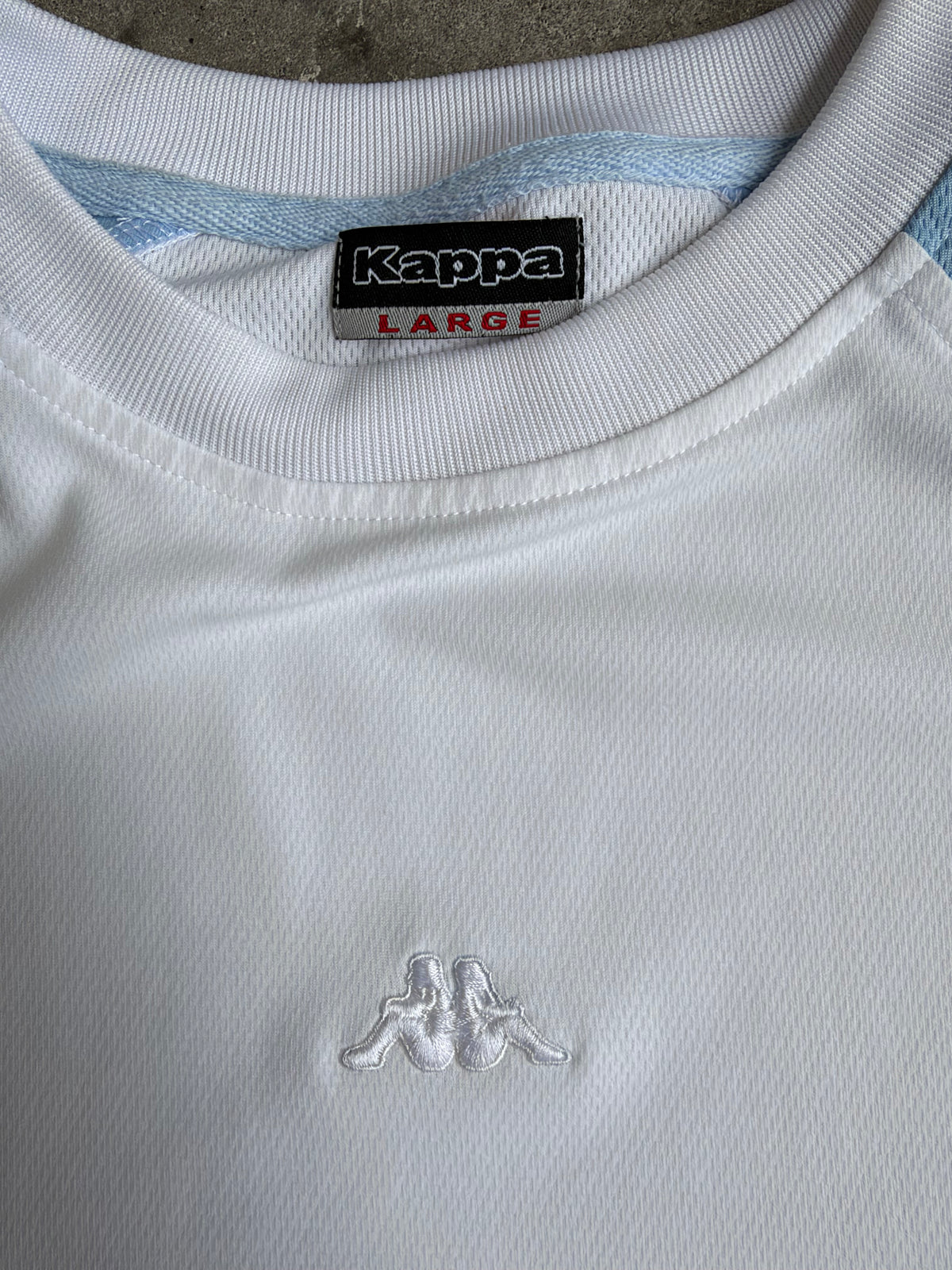 White + Blue Kappa Jersey - L