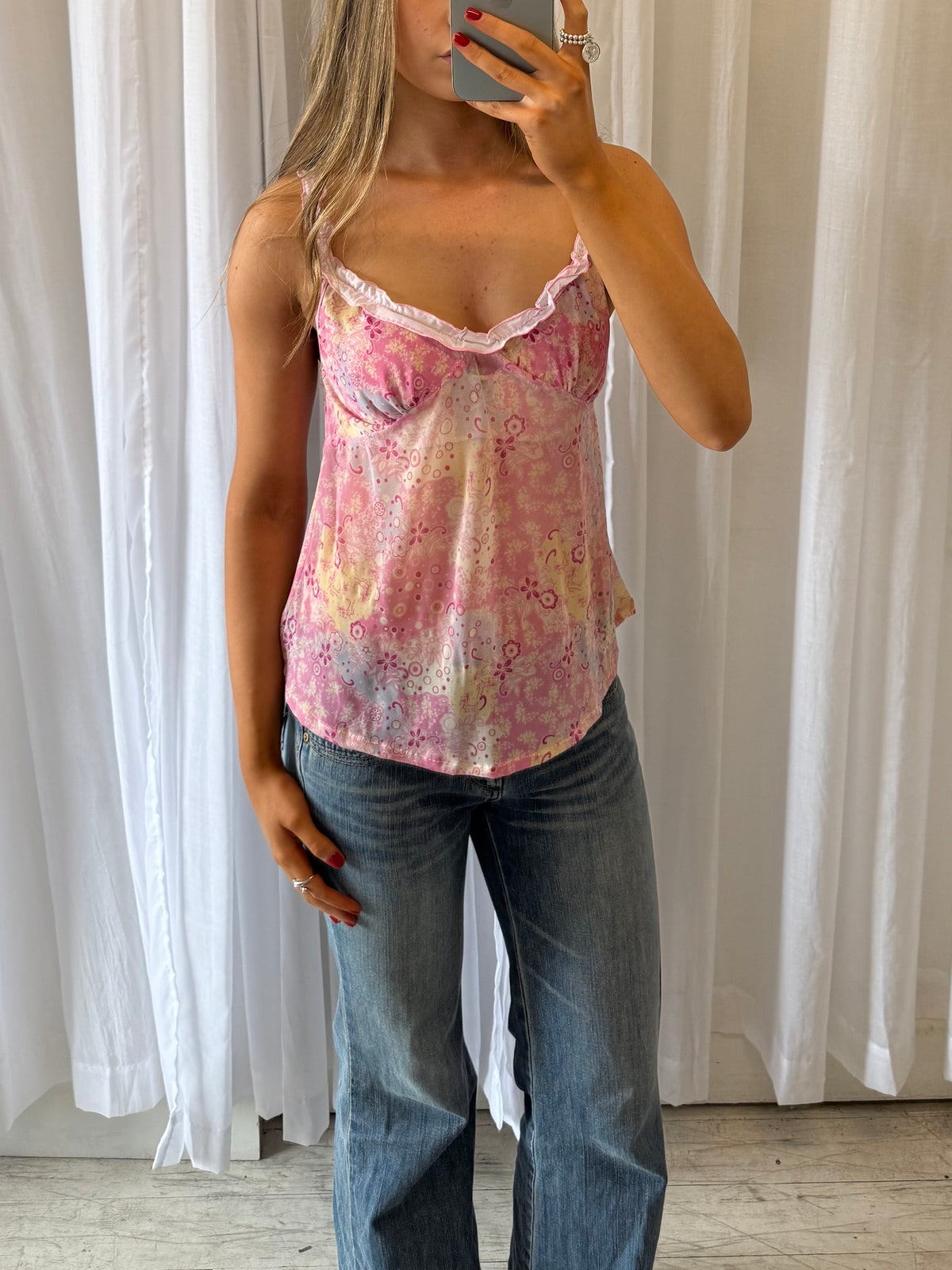 Pink Paisley Print Cami