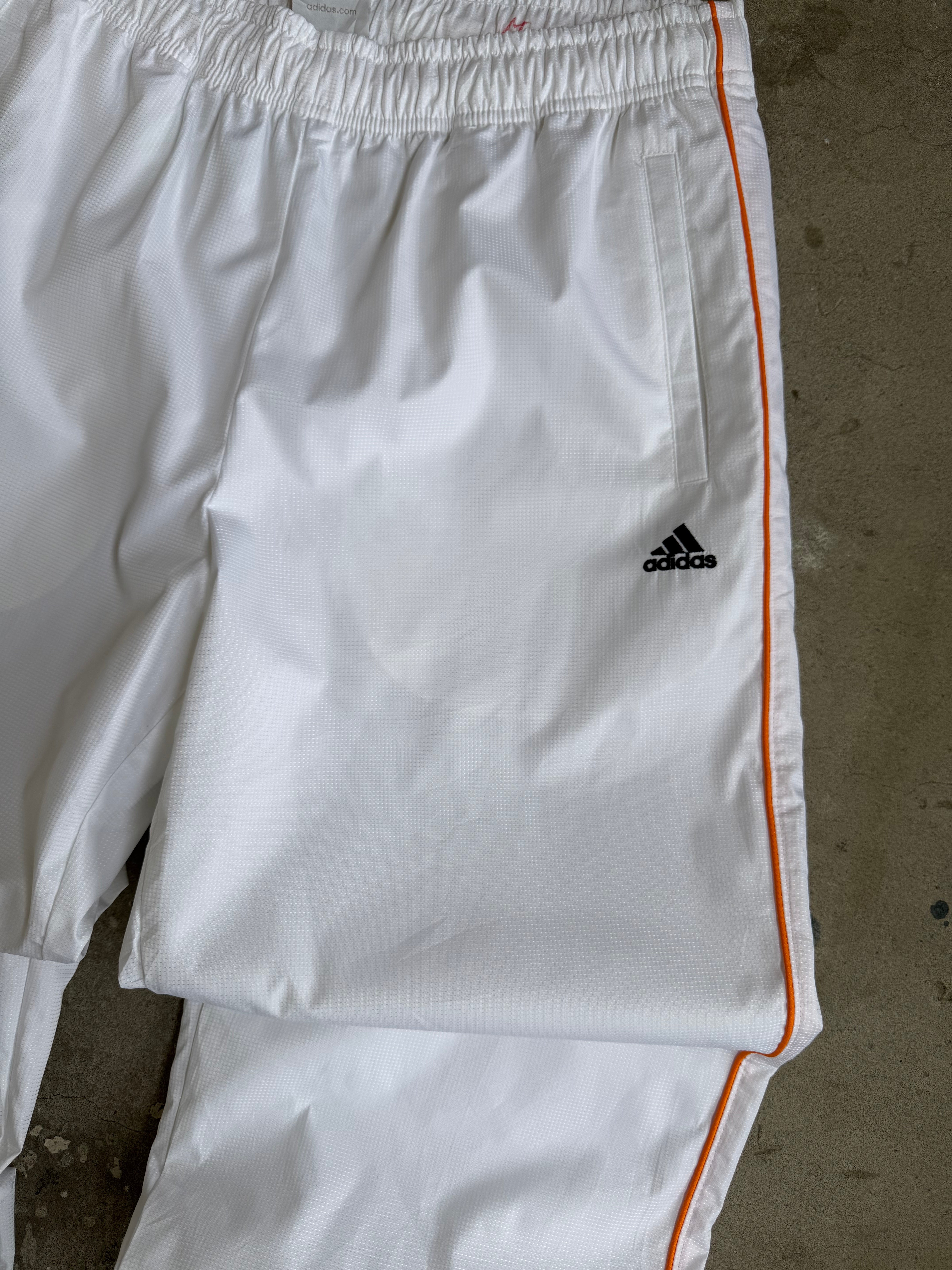 White Adidas Trackpants - M