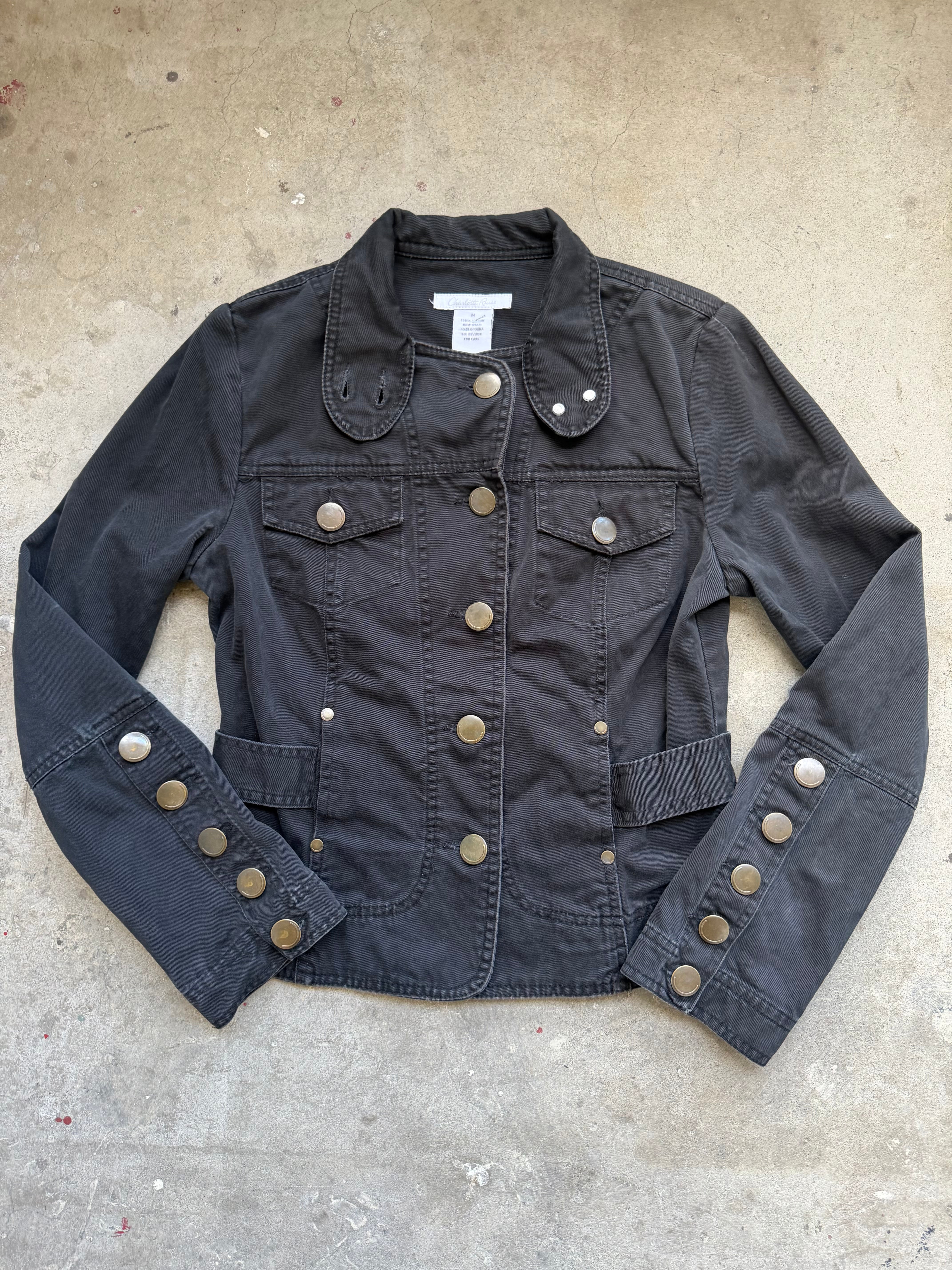 Charlotte Russe Black Button Jacket - M