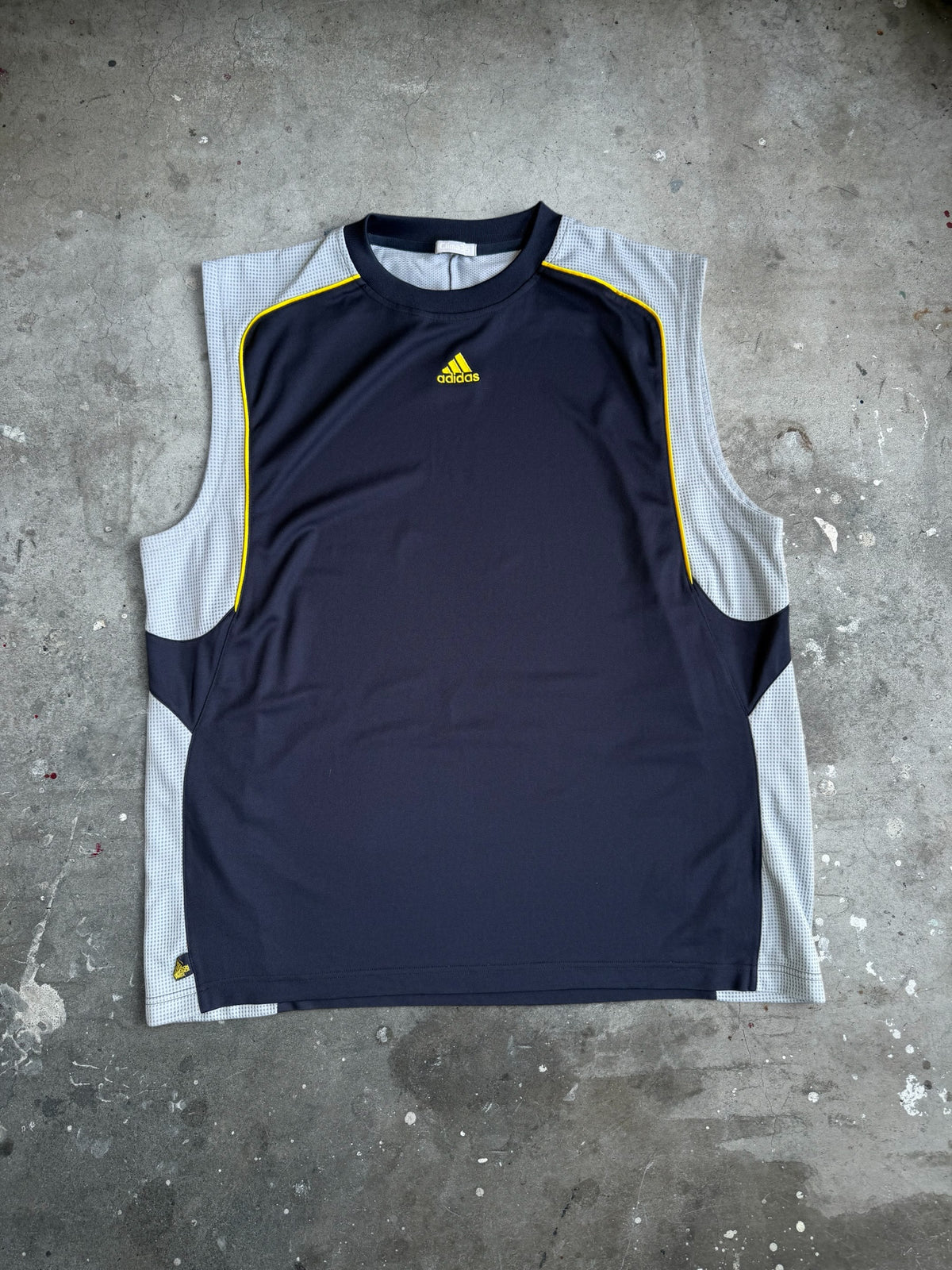 Navy + Yellow Adidas Singlet - XXL