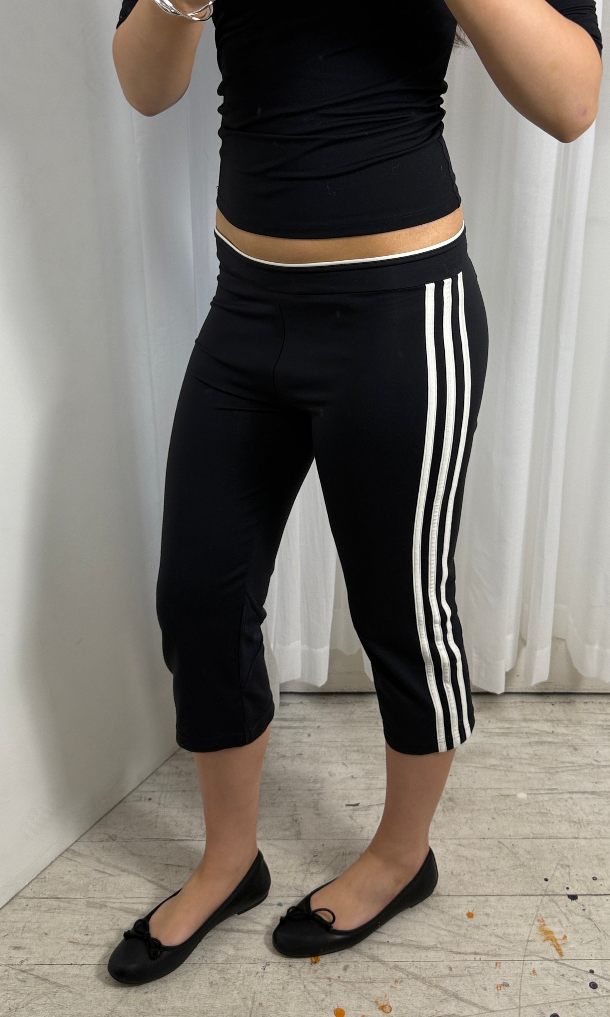 Black & White Adidas Capri - S