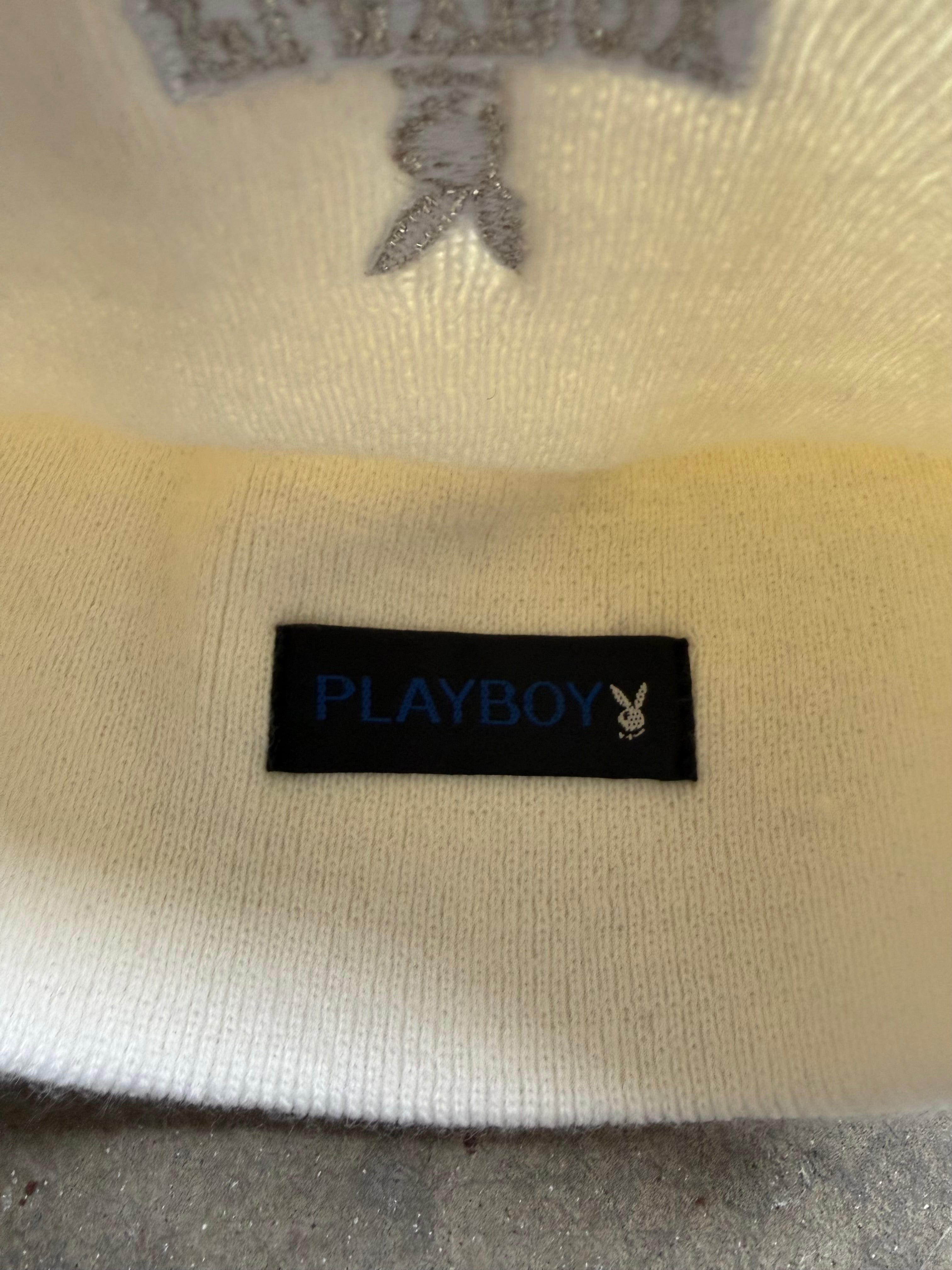 White Playboy Beanie
