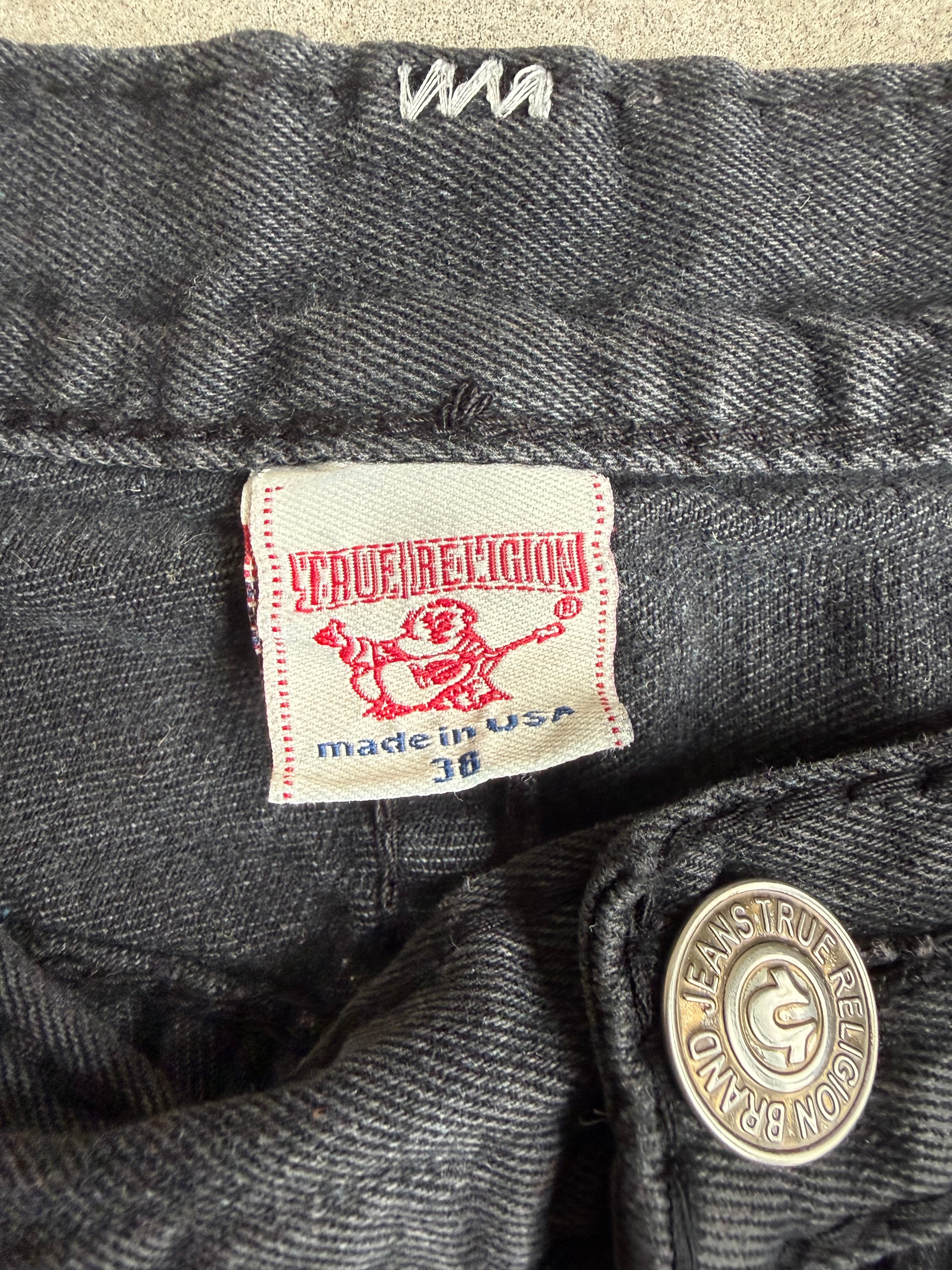 Black True Religion Denim Jeans - 38”