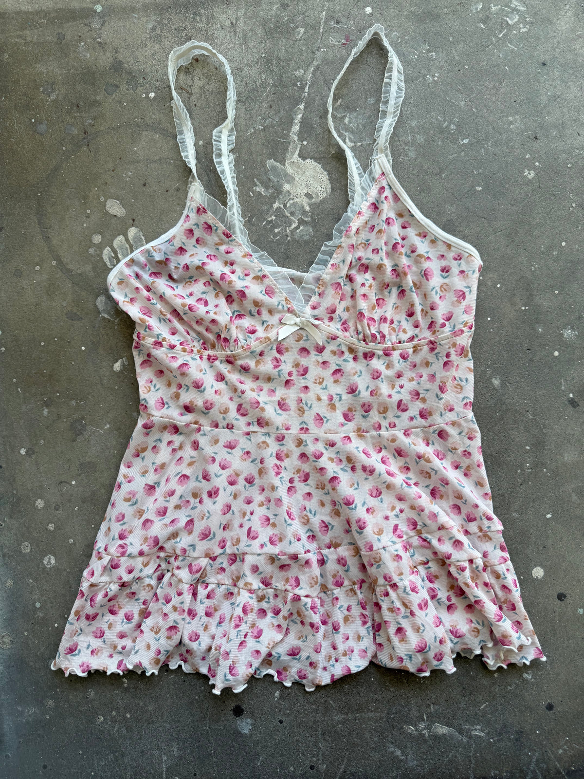 Sheer Floral Pattern Cami