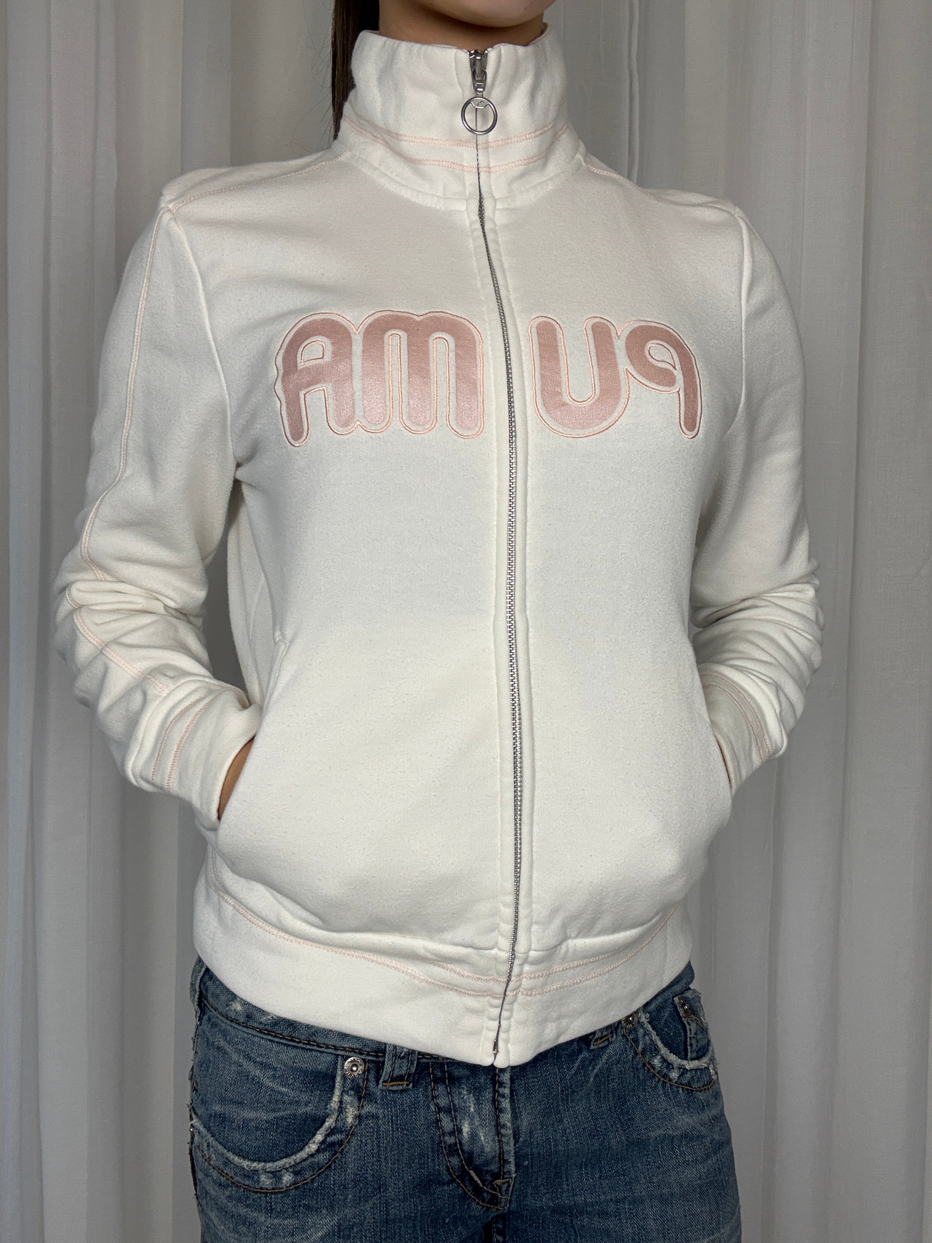 White Puma Zip Up - M