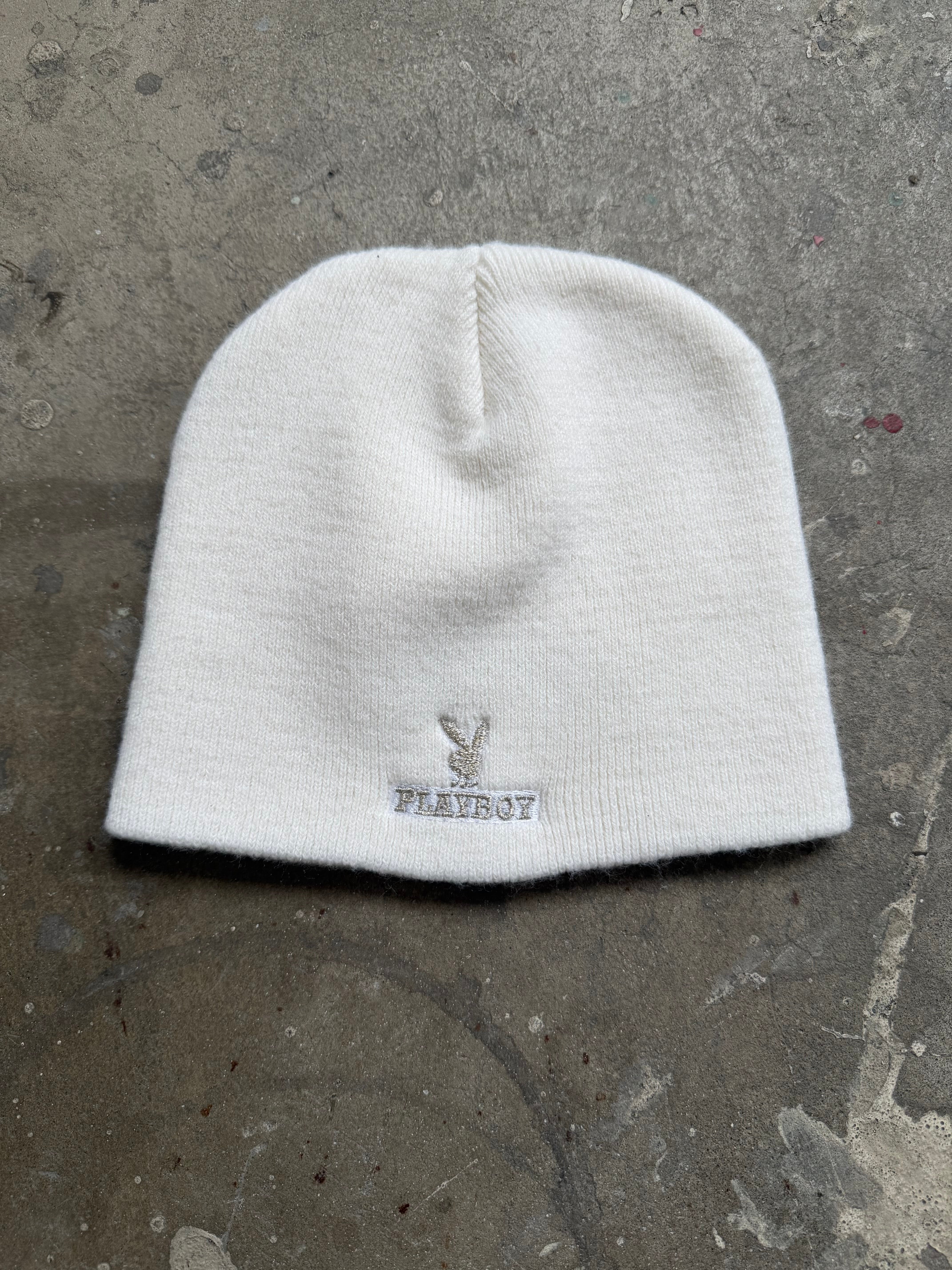 White Playboy Beanie