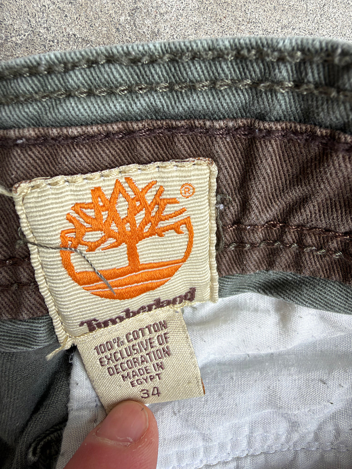 Green Timberland Cargo Shorts - 34”