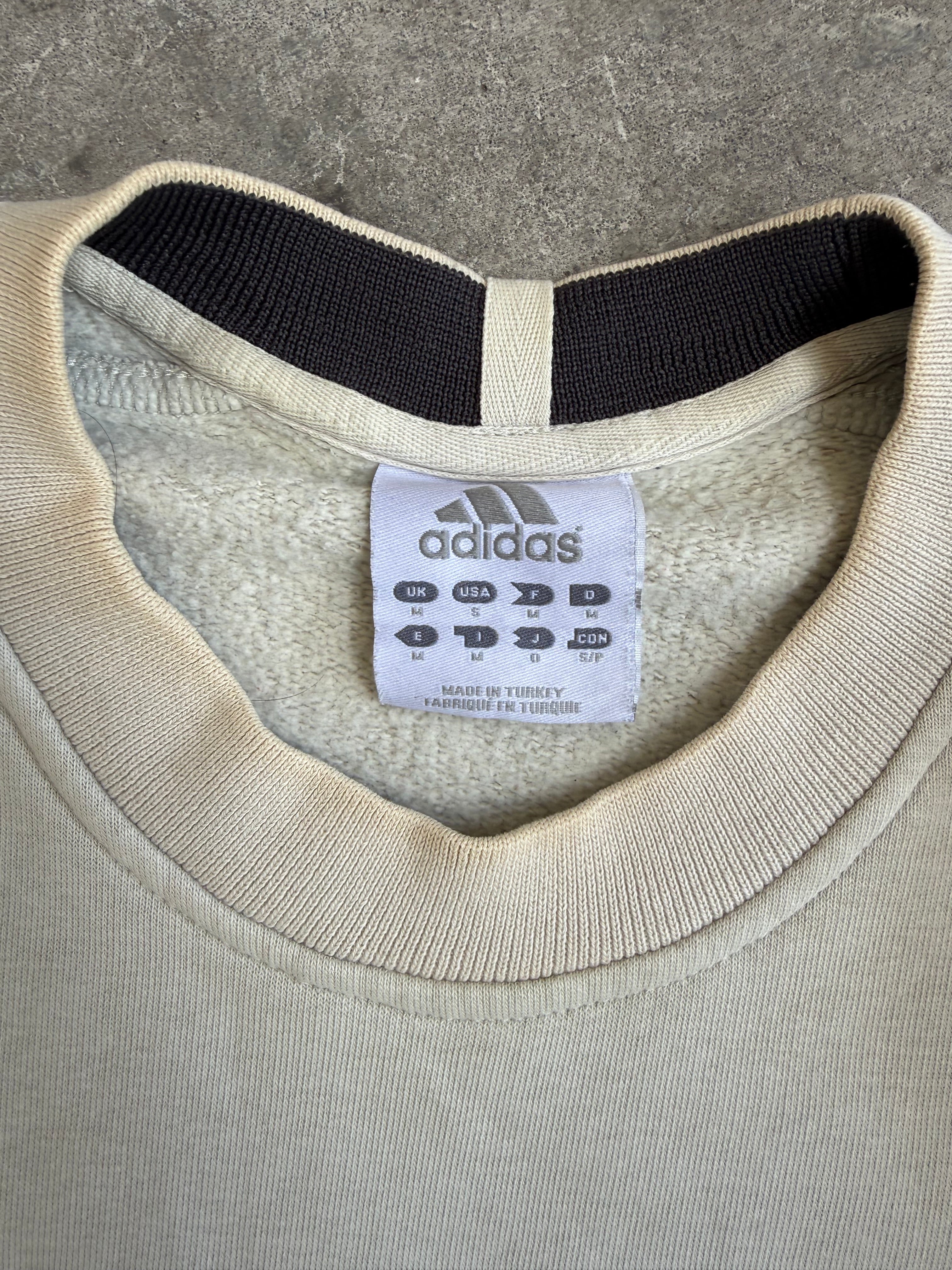 Beige Adidas Spellout Jumper - M