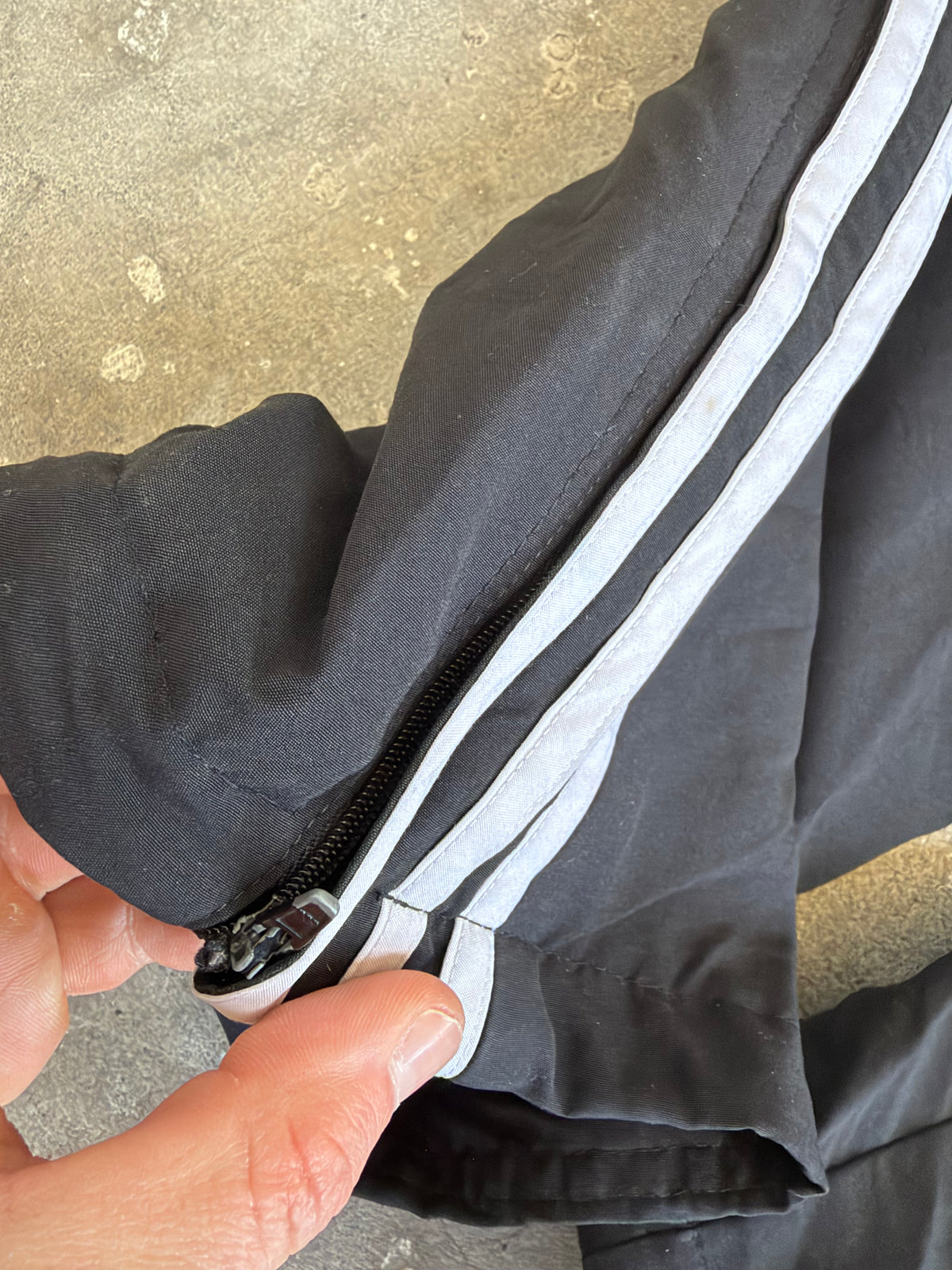 Black Striped Adidas Trackpants - S