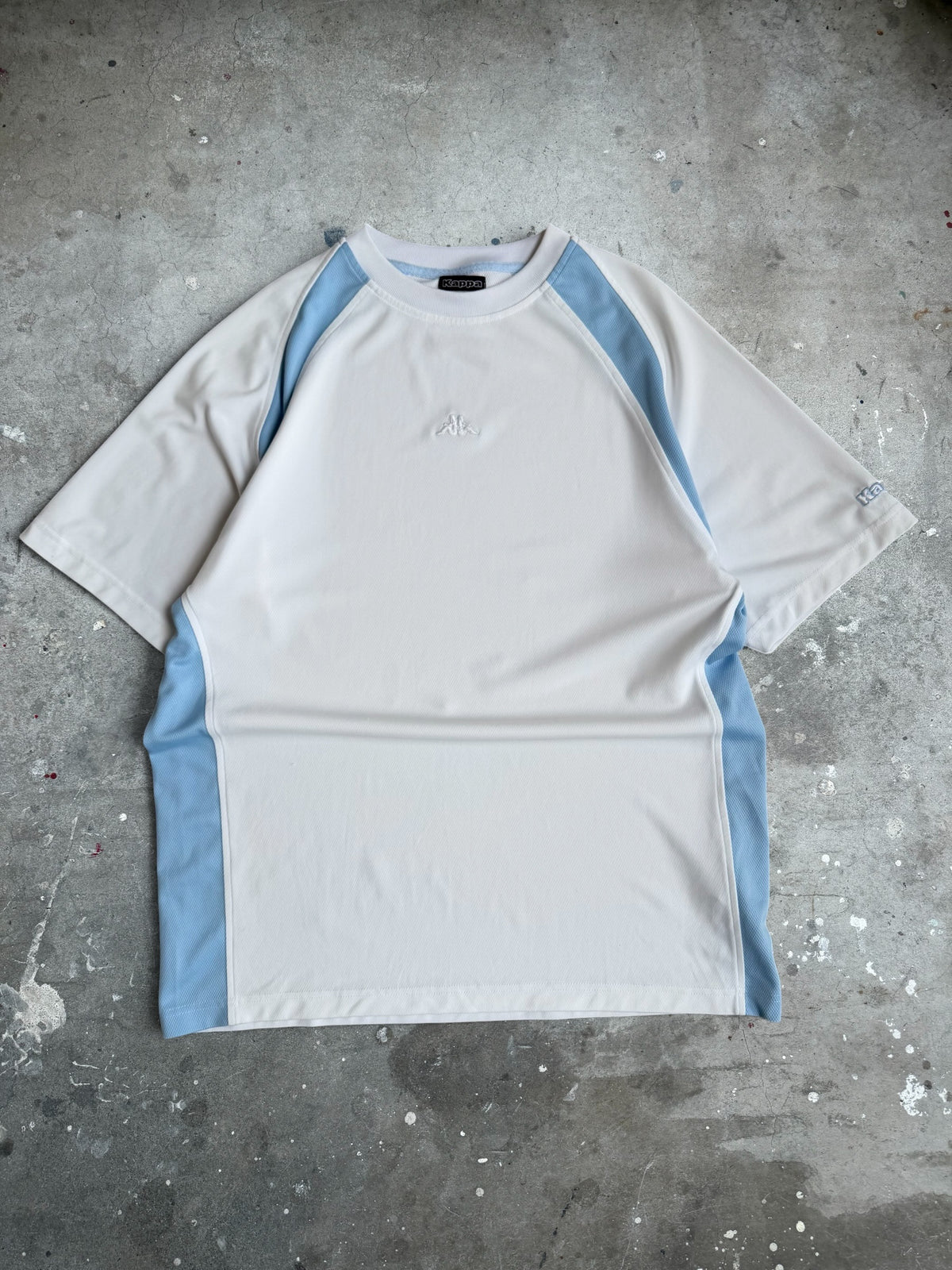 White + Blue Kappa Jersey - L