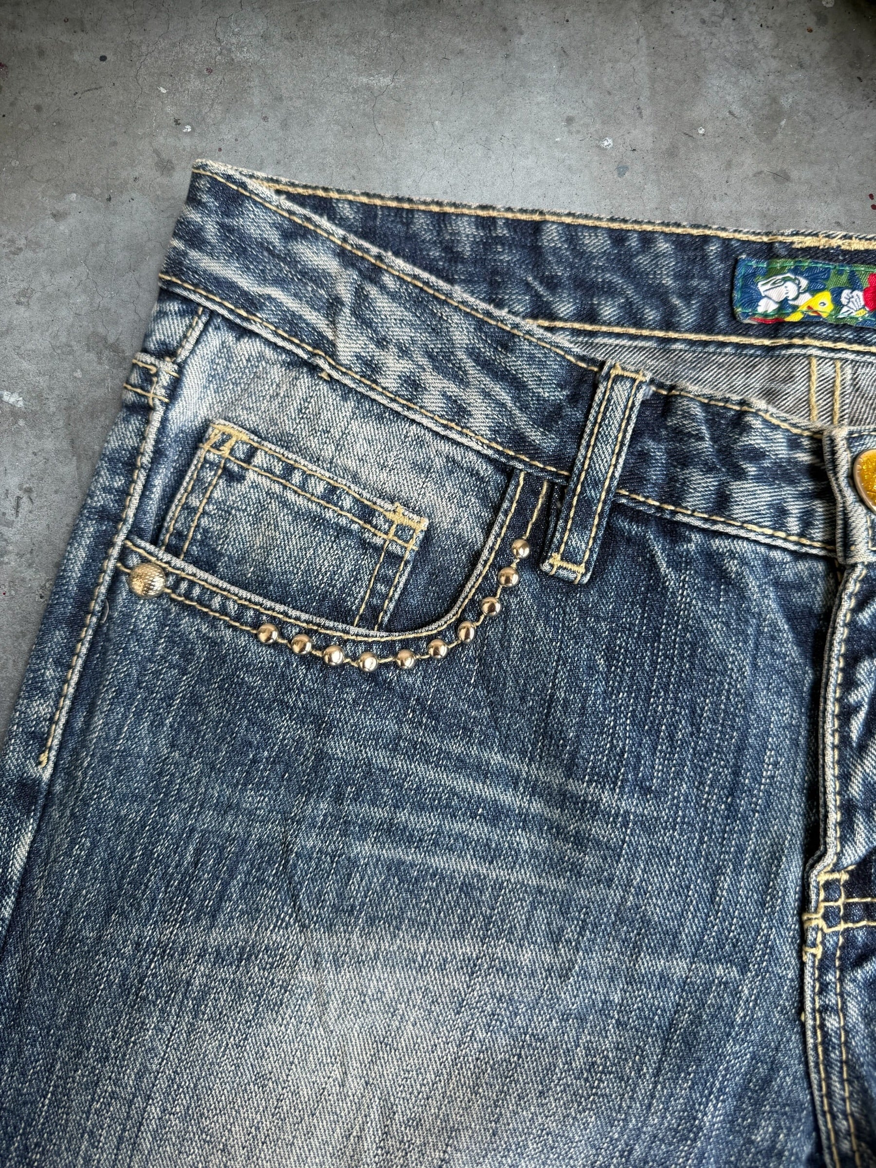 Low Rise Studded Jeans - 26”
