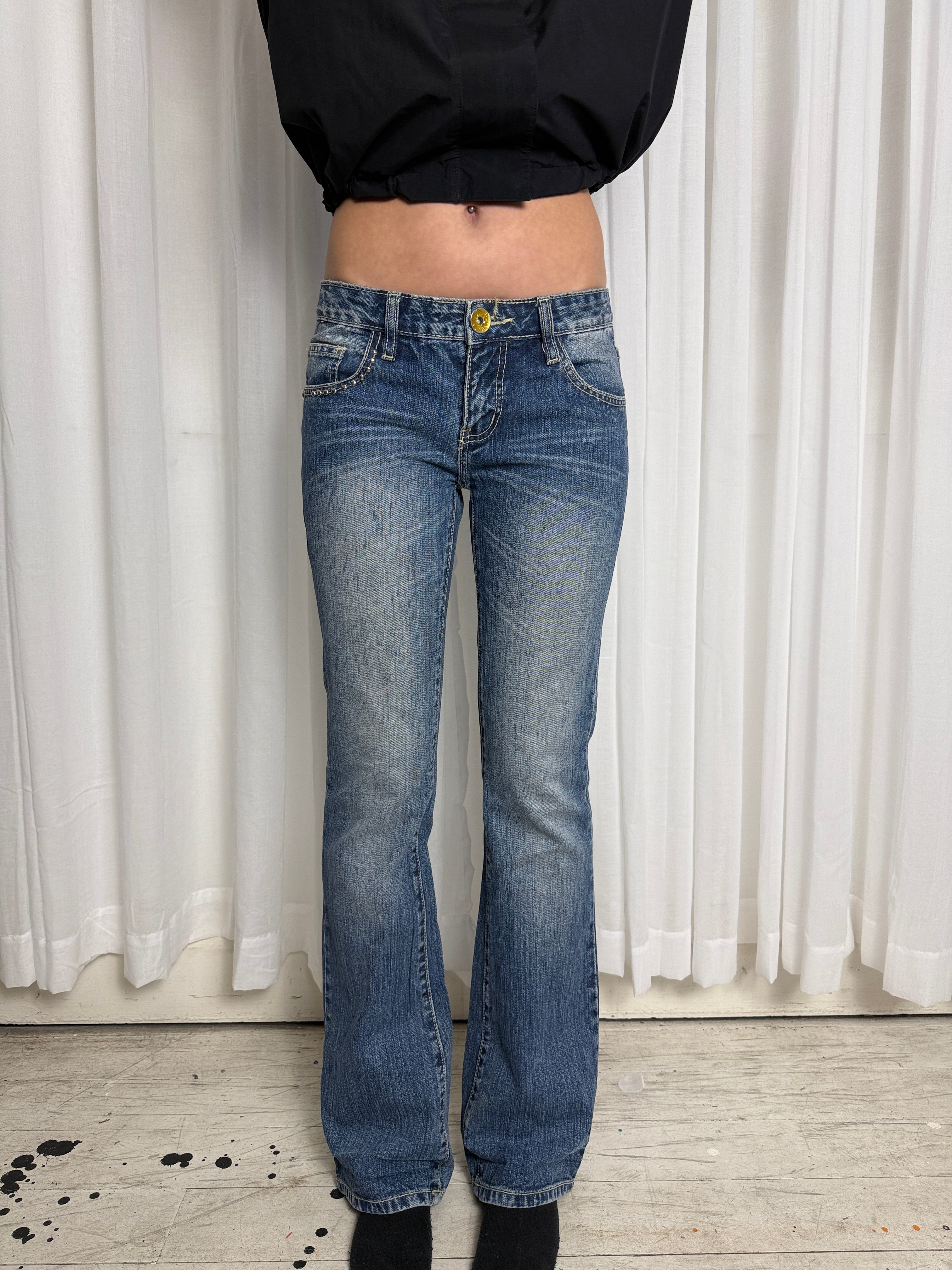 Low Rise Studded Jeans - 26”