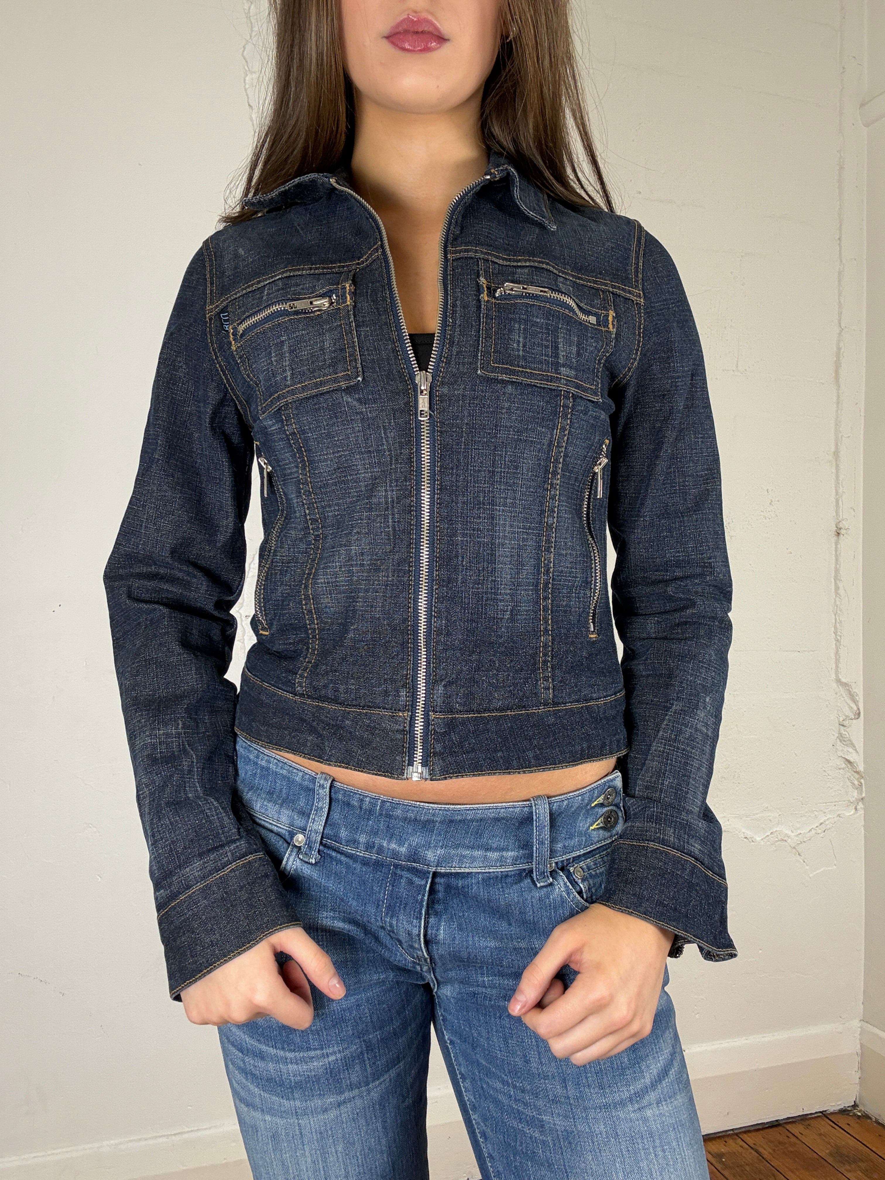Denim Zip Up Jacket - S