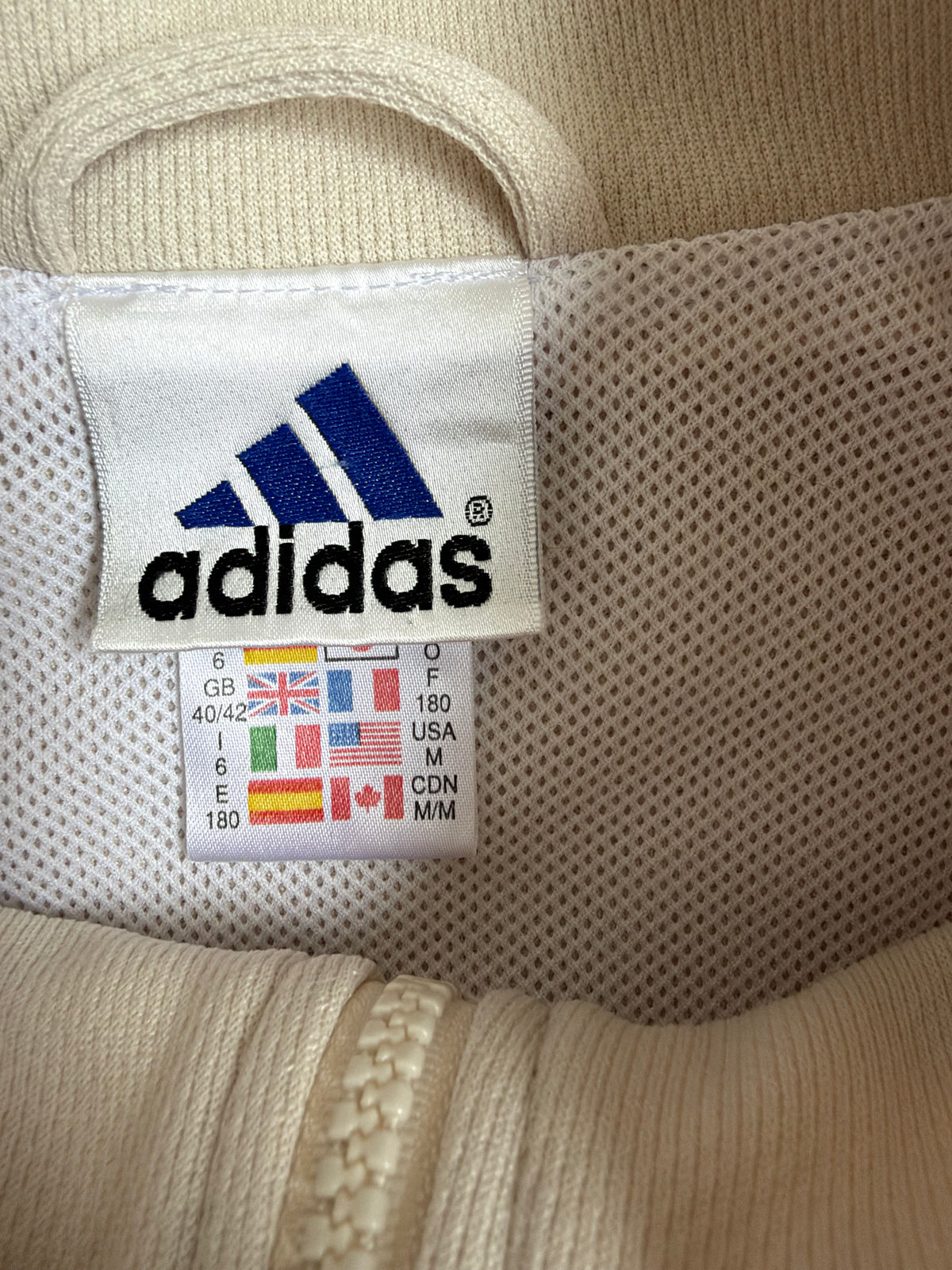 Beige Adidas Spray Jacket - M