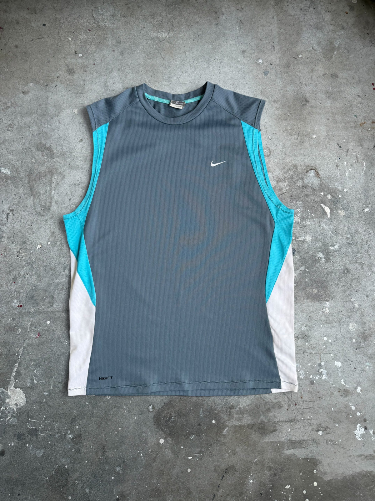 Grey + Blue Nike Singlet - L