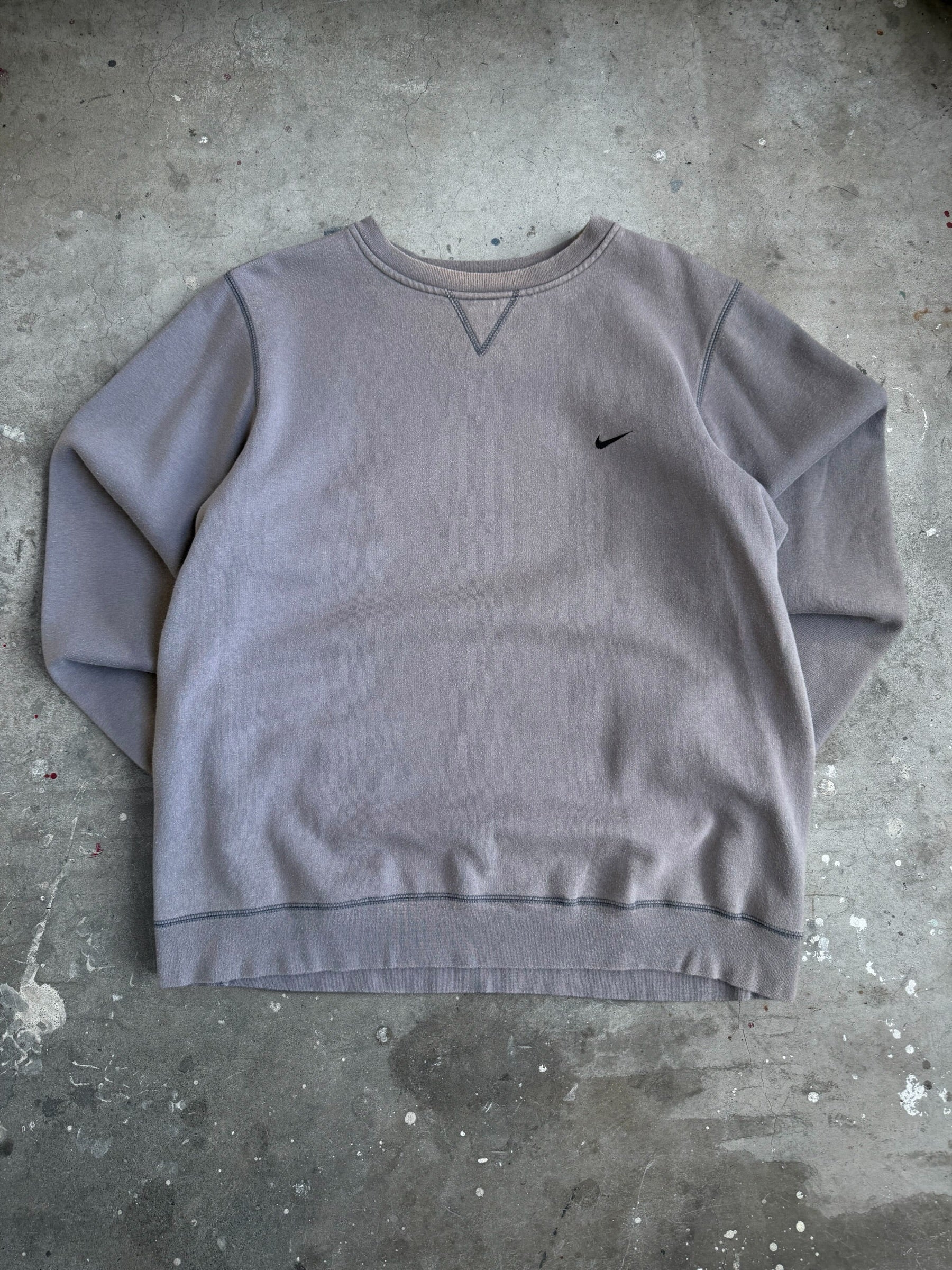 Grey Small Swoosh Nike Jumper - M