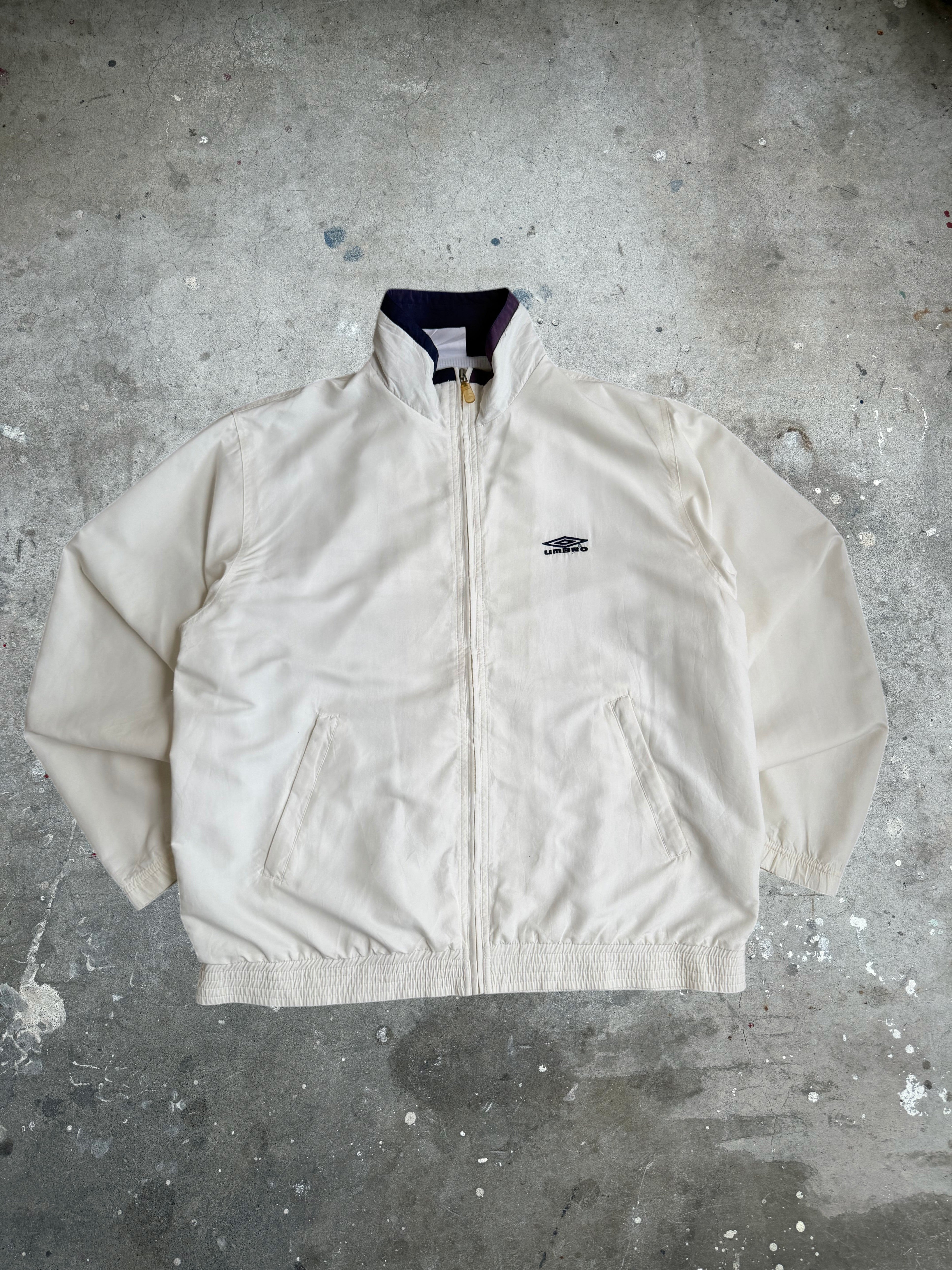 White Umbro Spray Jacket - L