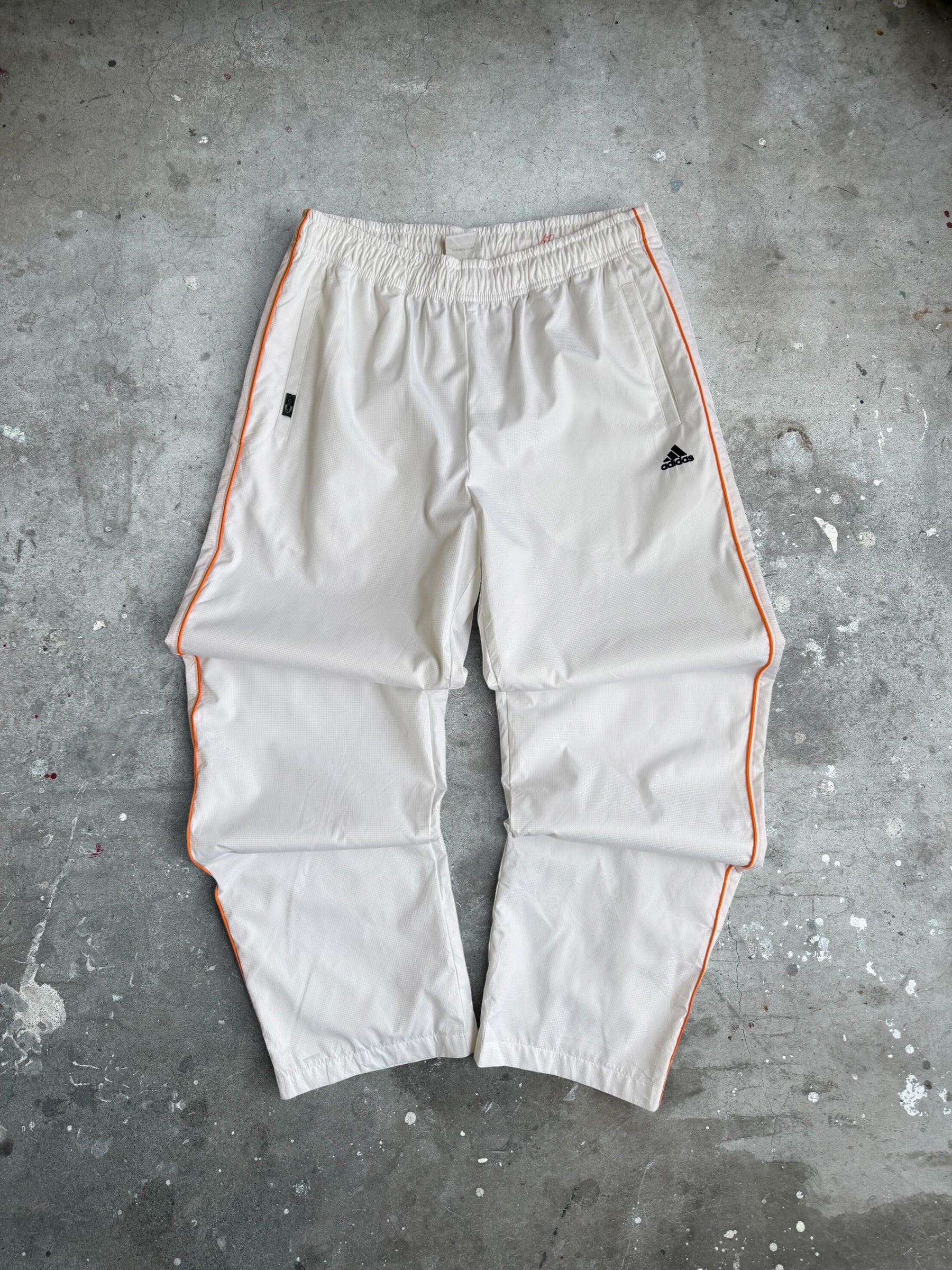 White Adidas Trackpants - M