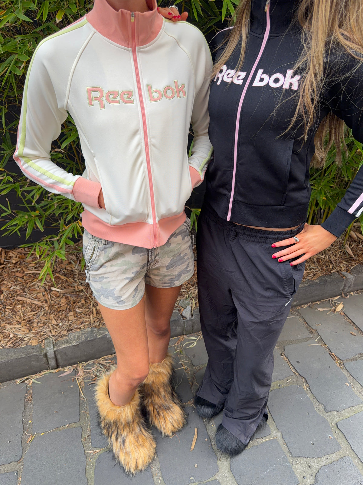 Cream Reebok Spellout Track Jacket