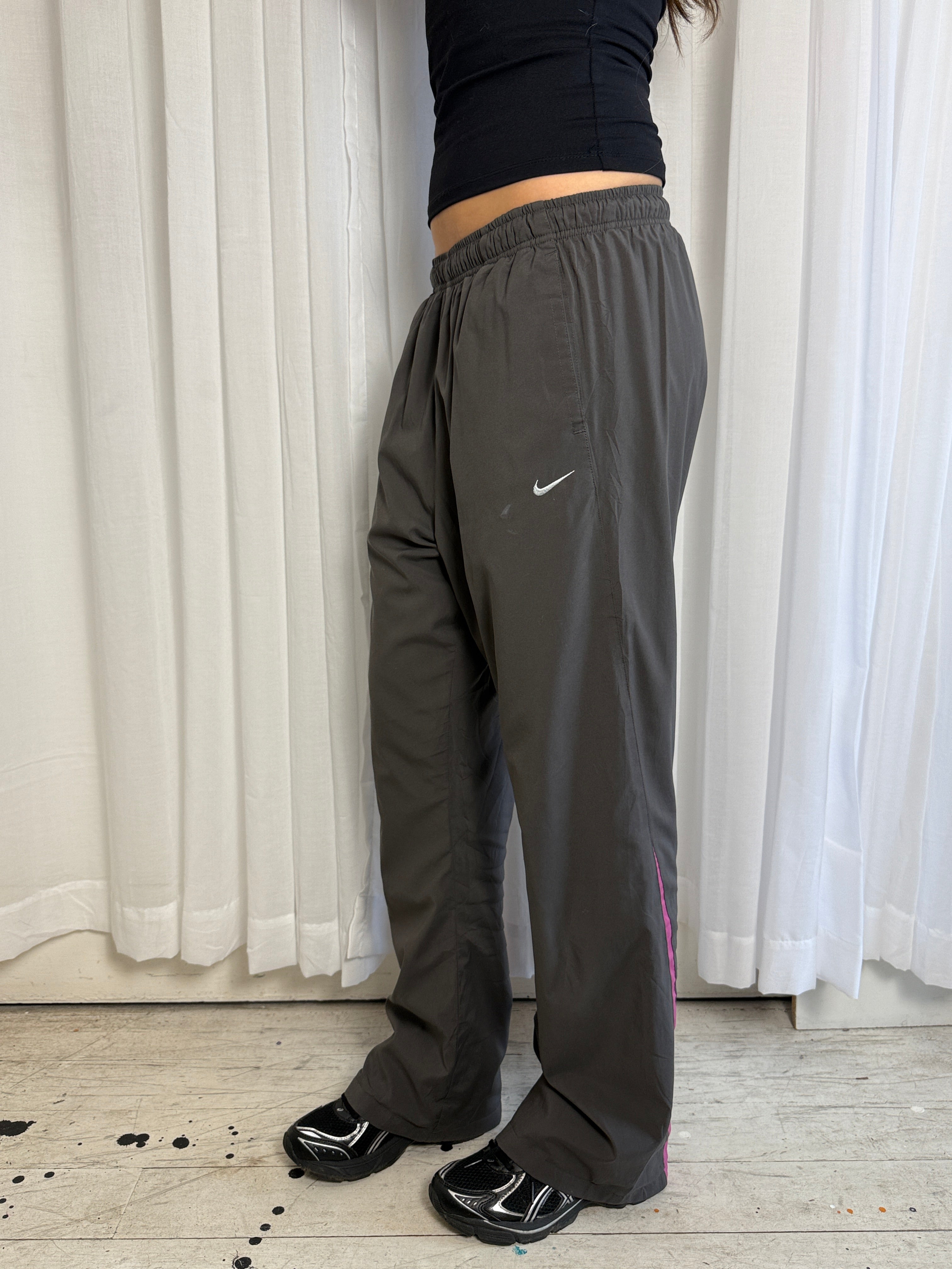 Black & Pink Nike Trackpants - L