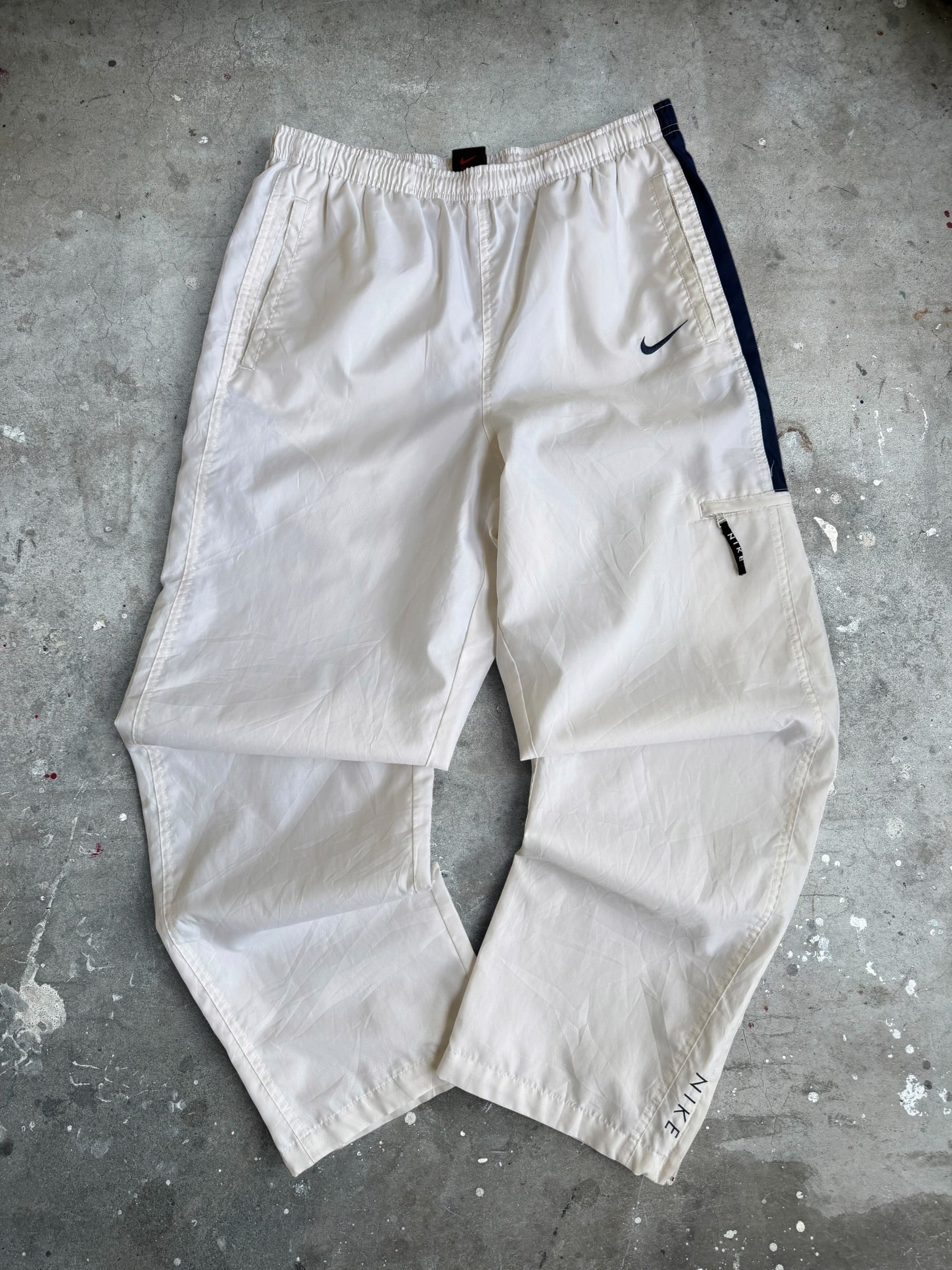 White Nike Trackpants - M